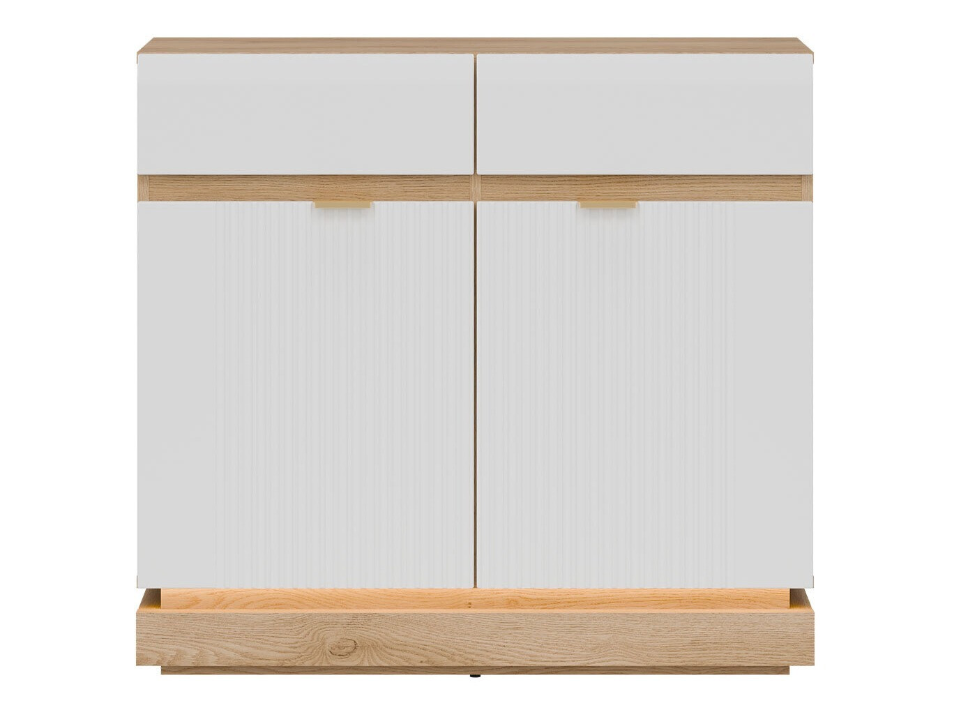 Commode Teselbu 102 (Blanc + Chêne)