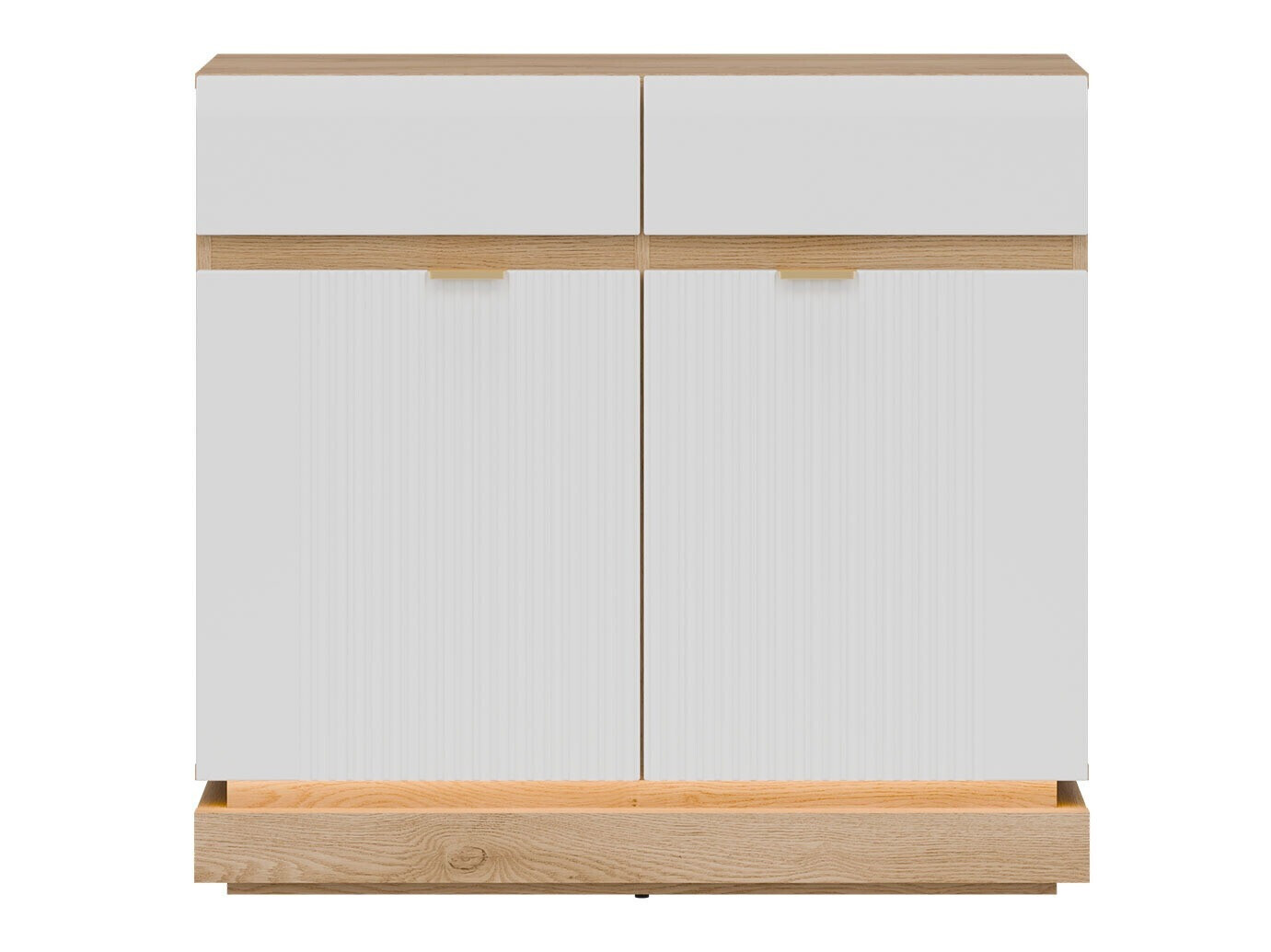 Commode Teselbu 102 (Blanc + Chêne)