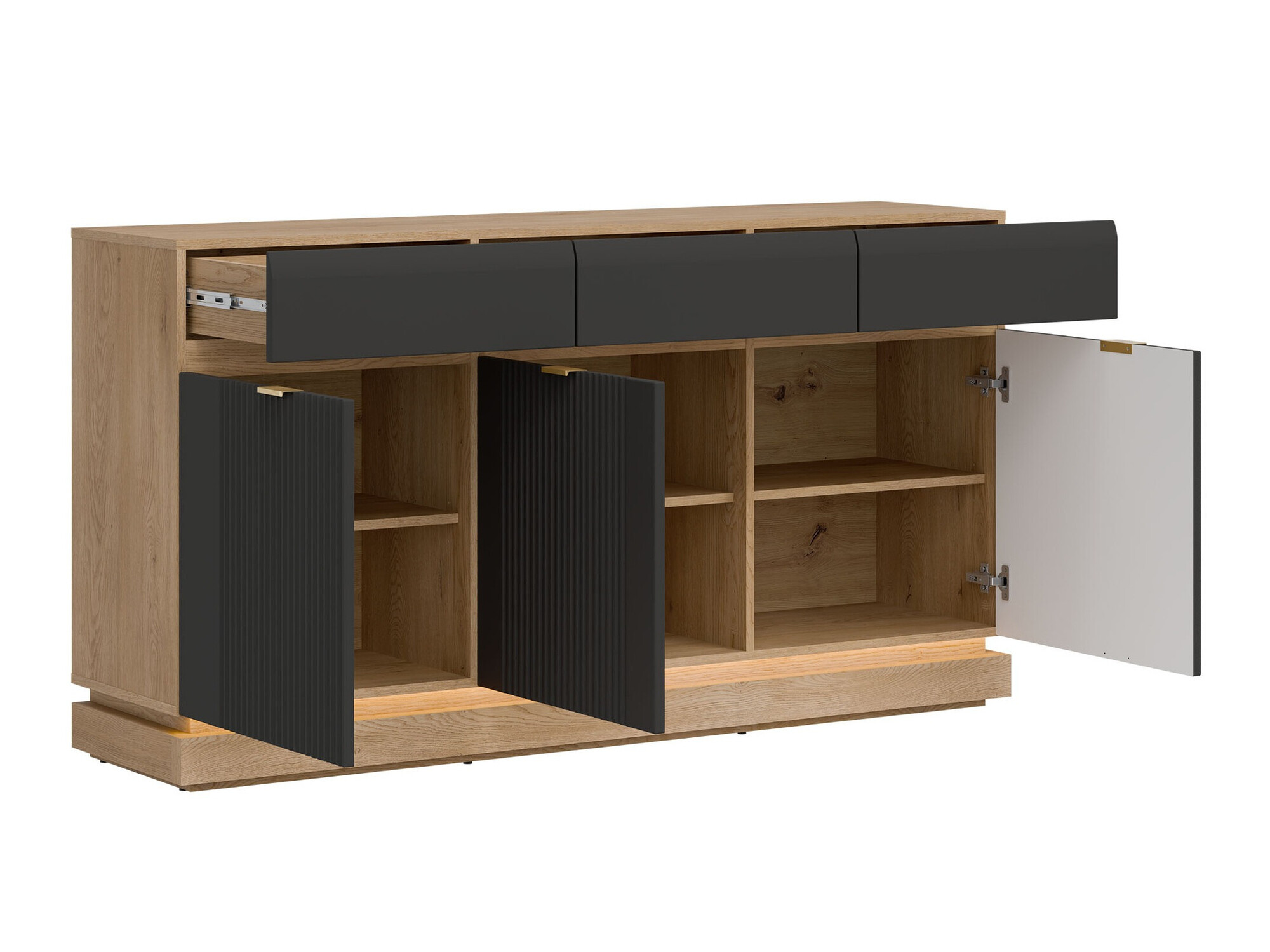 Commode Teselbu 104 (Anthracite + Chêne)