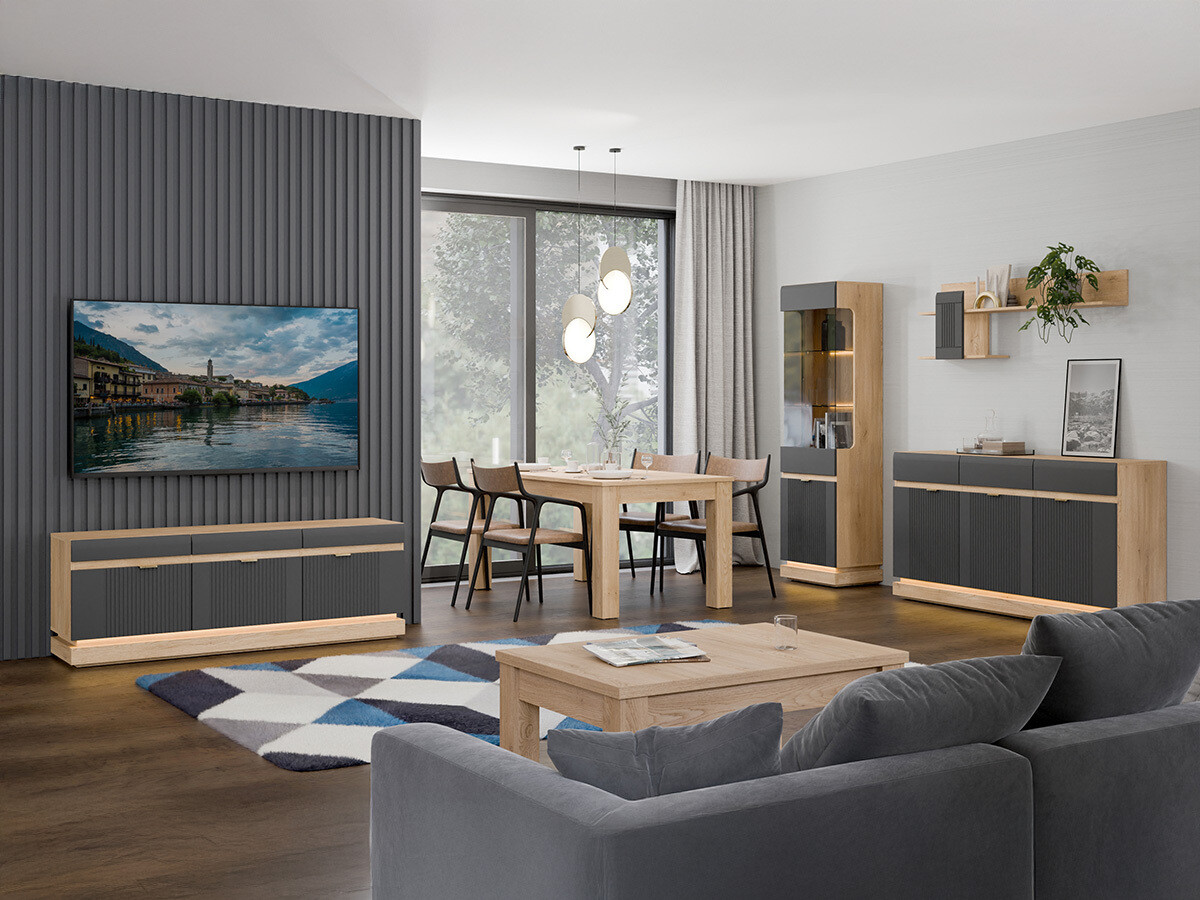 Commode Teselbu 104 (Anthracite + Chêne)