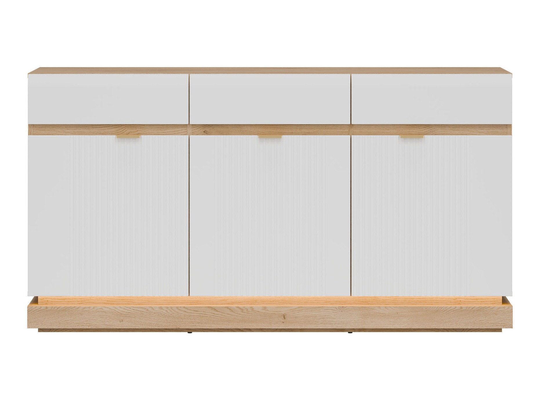 Commode Teselbu 104 (Blanc + Chêne)