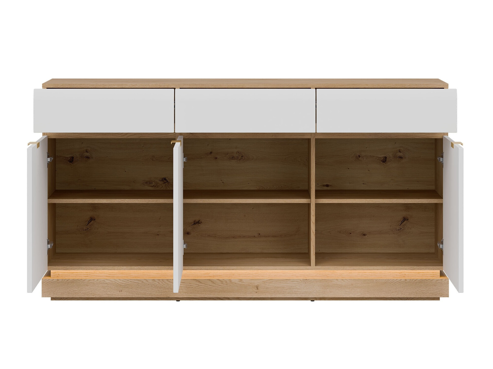 Commode Teselbu 104 (Blanc + Chêne)
