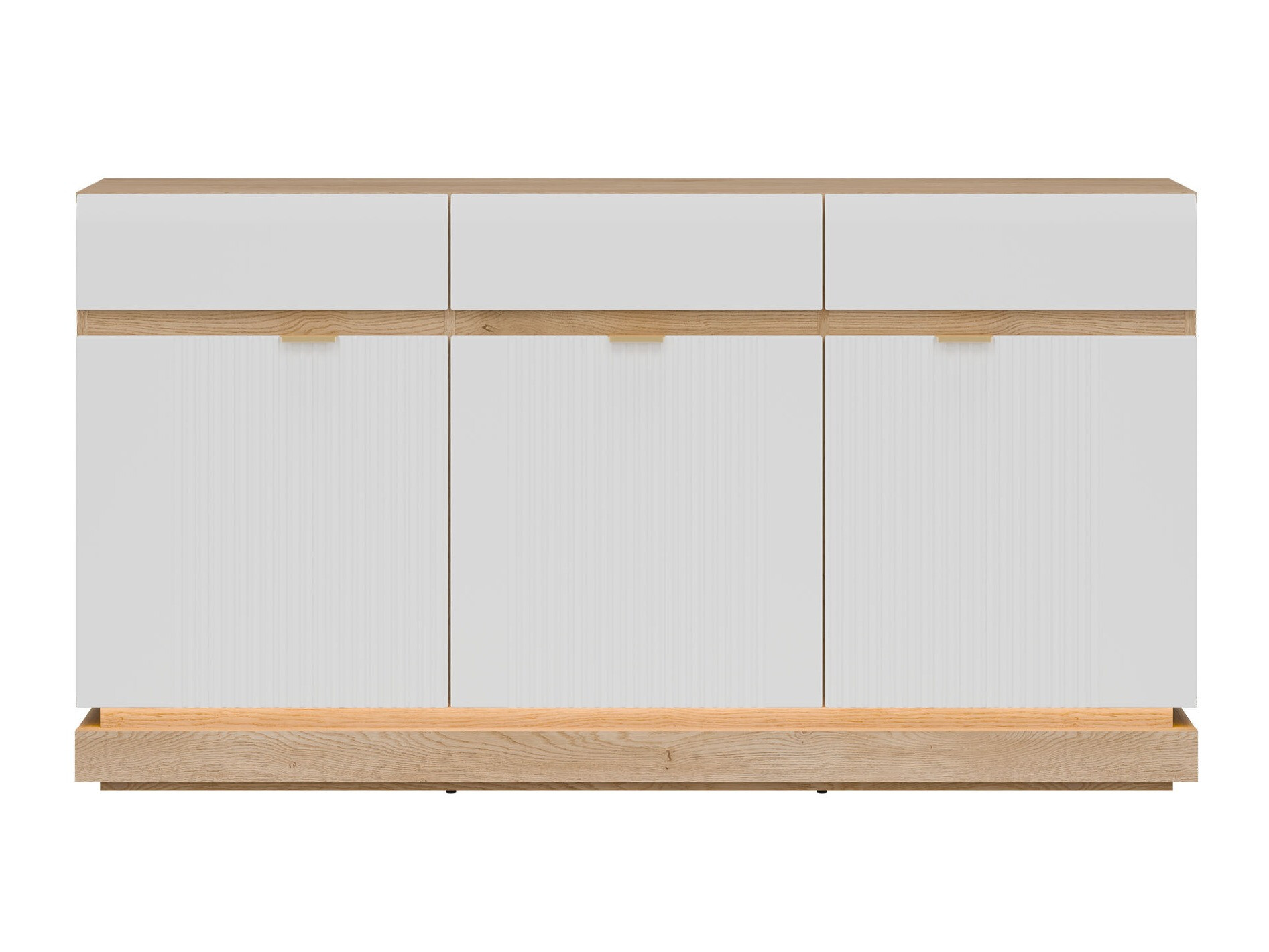 Commode Teselbu 104 (Blanc + Chêne)
