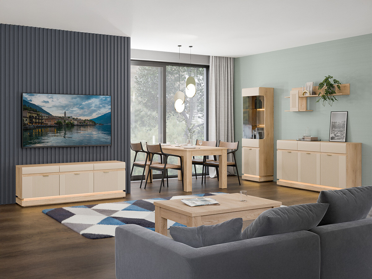 Commode Teselbu 104 (Cachemire + Chêne)