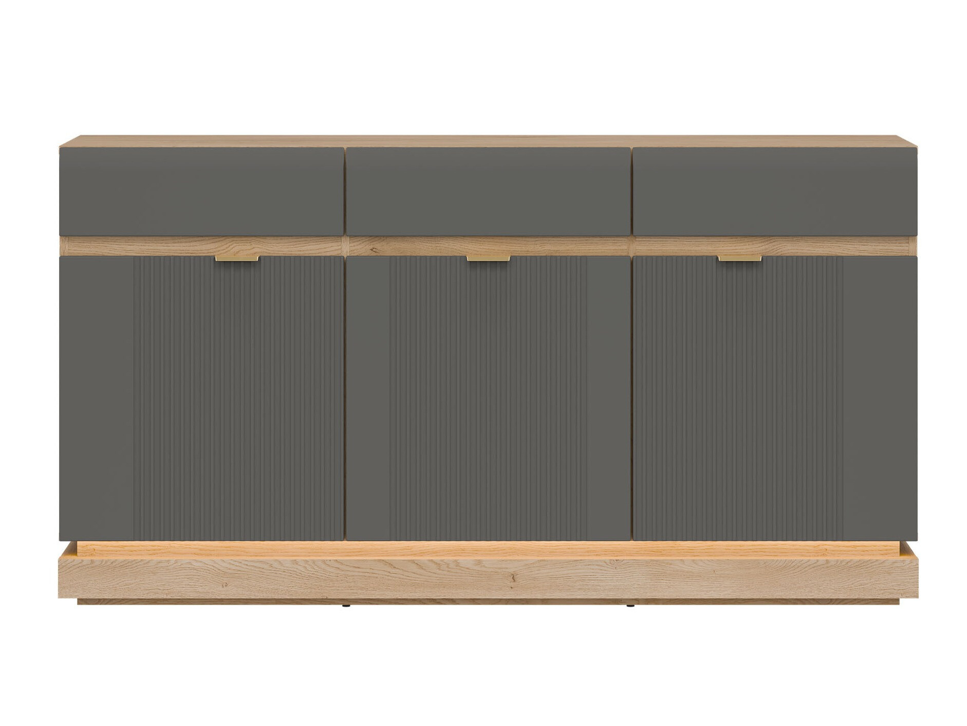 Commode Teselbu 104 (Gris + Chêne)