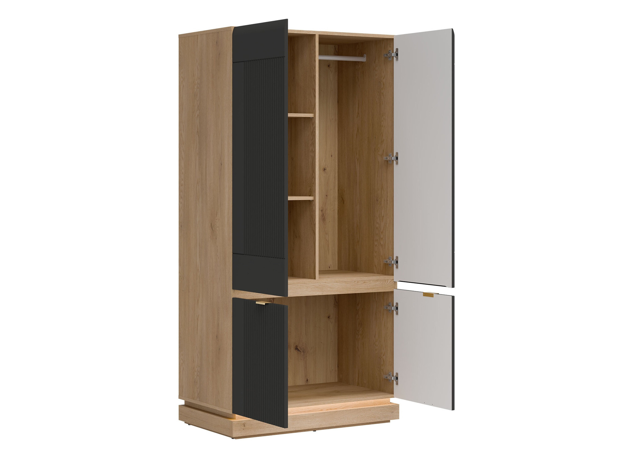 Armoire Teselbu 113 (Anthracite + Chêne)