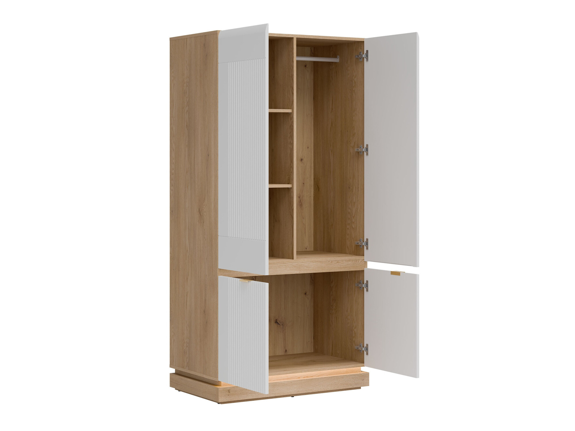 Armoire Teselbu 113 (Blanc + Chêne)
