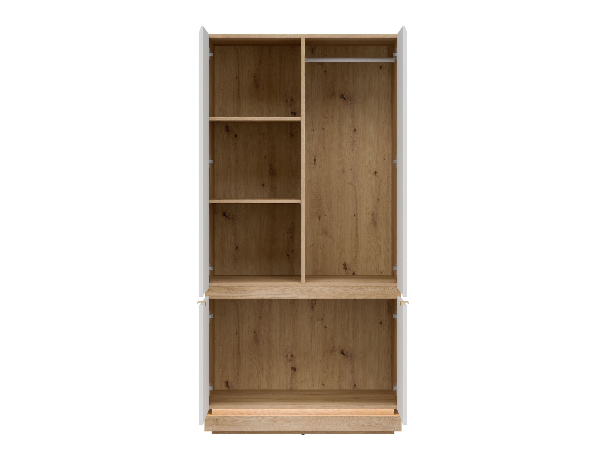 Armoire Teselbu 113 (Blanc + Chêne)