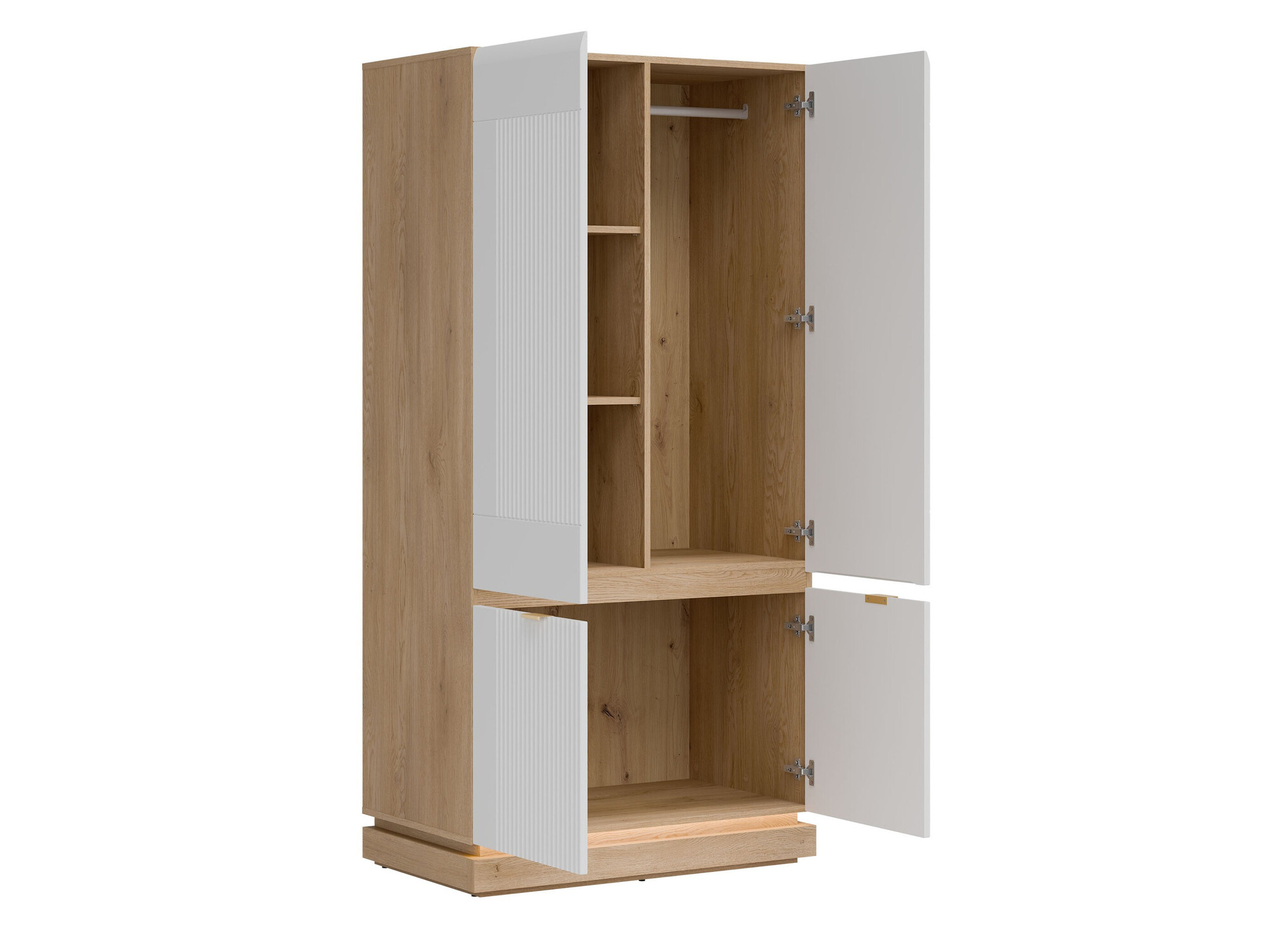 Armoire Teselbu 113 (Blanc + Chêne)