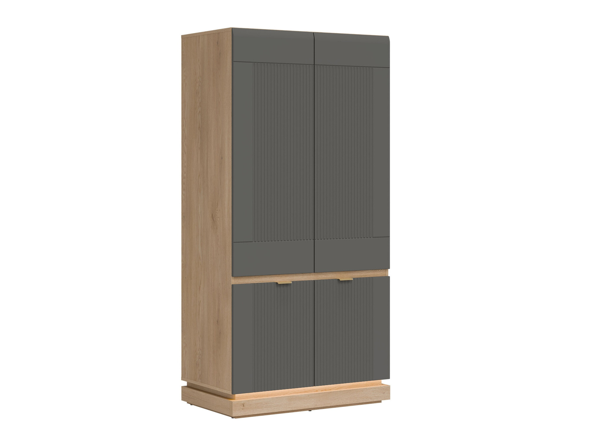 Armoire Teselbu 113 (Gris + Chêne)