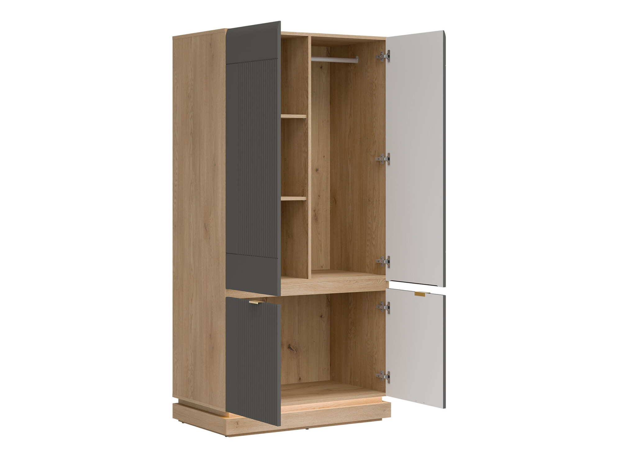 Armoire Teselbu 113 (Gris + Chêne)