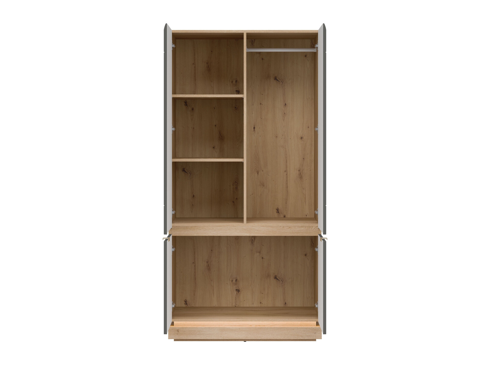 Armoire Teselbu 113 (Gris + Chêne)