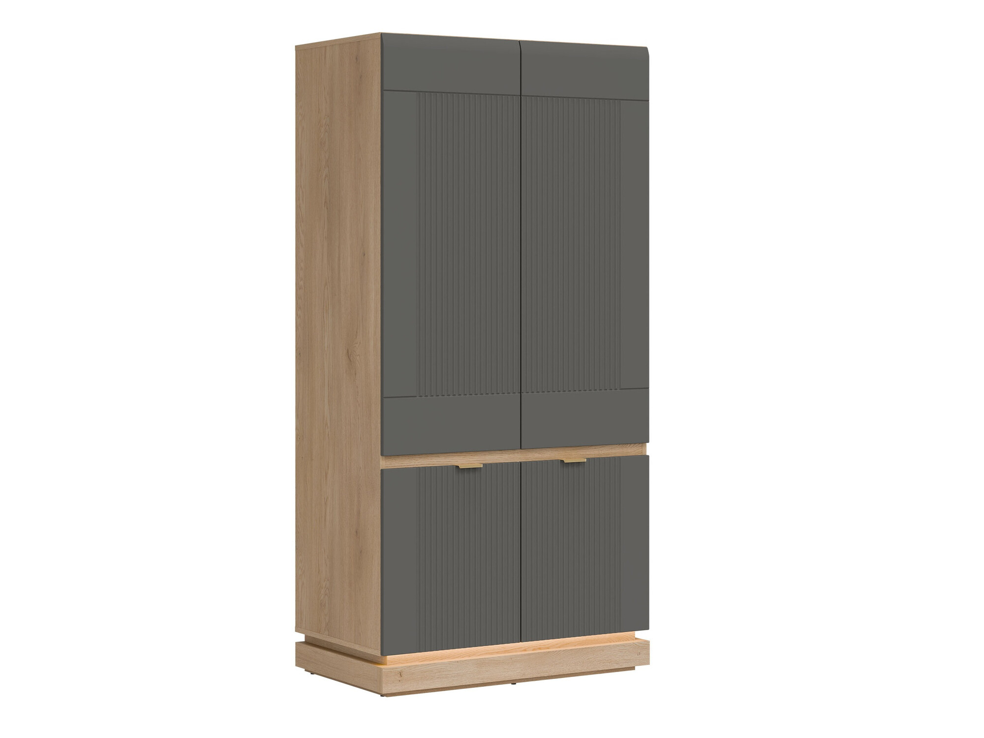 Armoire Teselbu 113 (Gris + Chêne)