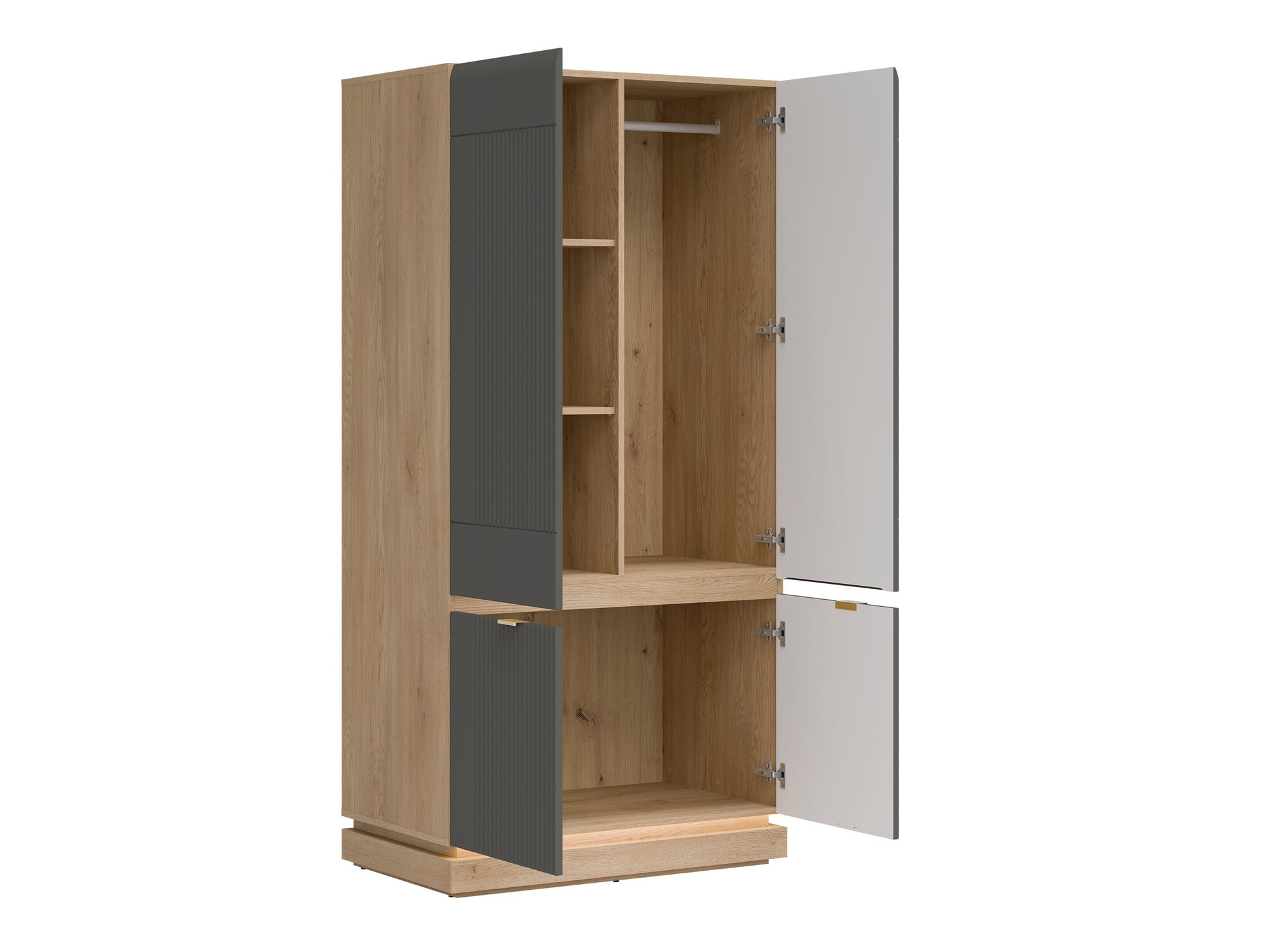 Armoire Teselbu 113 (Gris + Chêne)