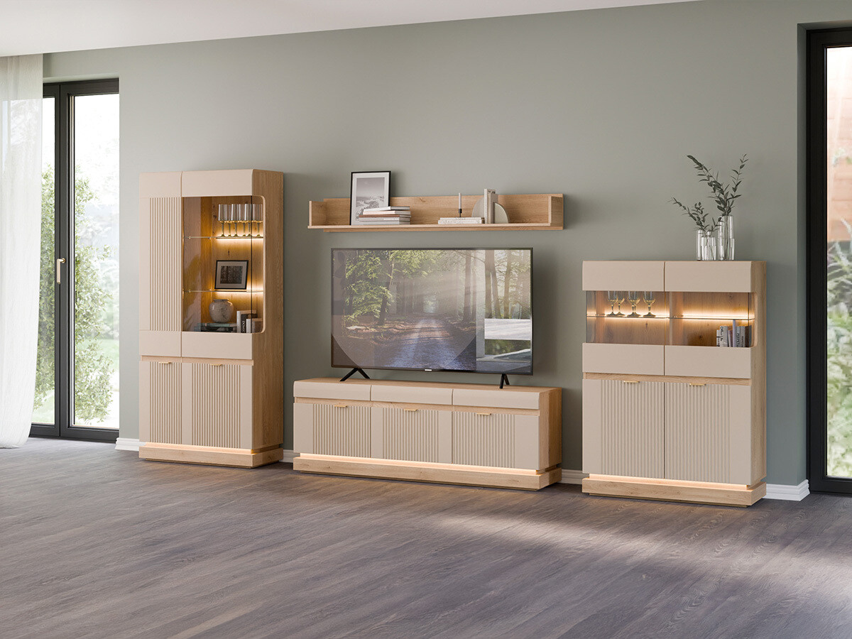 Ensemble de salon Teselbu 116 (Cachemire + Chêne)