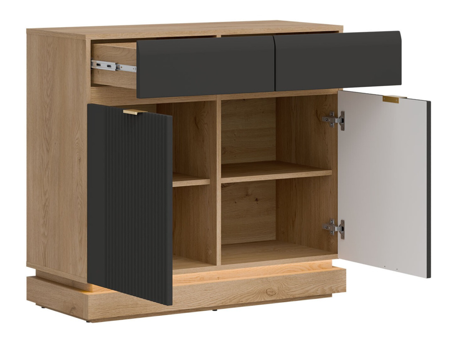 Ensemble de chambre Teselbu 117 (Anthracite + Chêne)