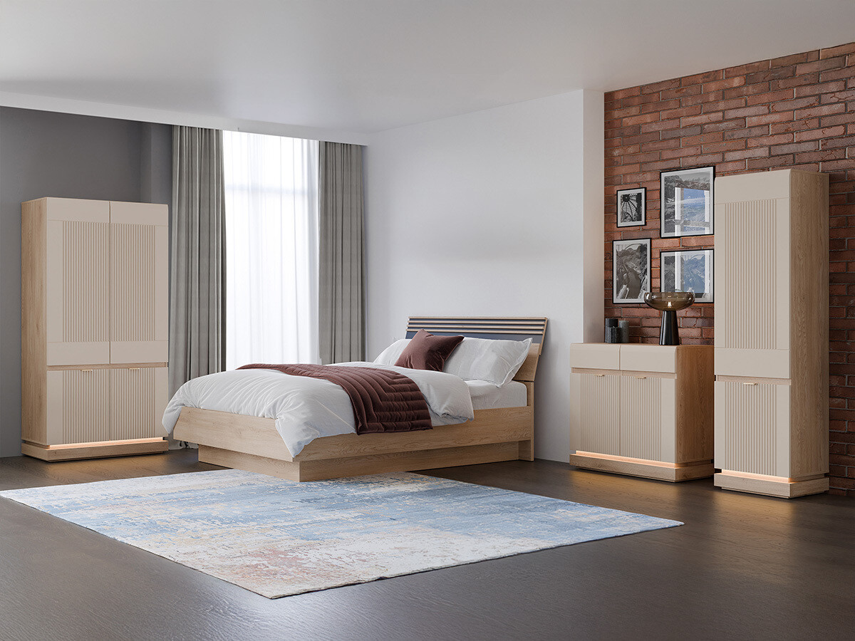 Ensemble de chambre Teselbu 117 (Cachemire + Chêne)