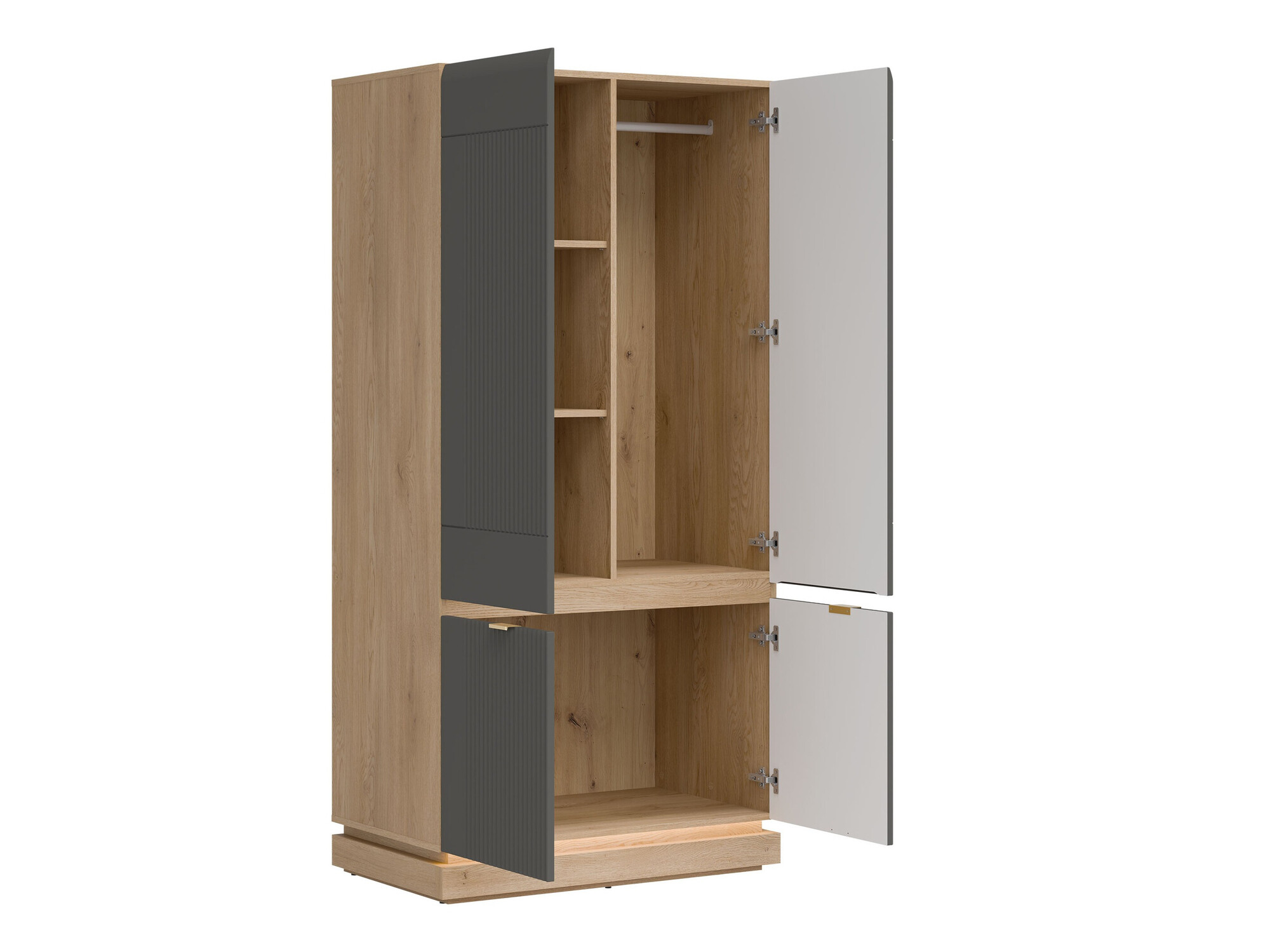 Ensemble de chambre Teselbu 117 (Gris + Chêne)