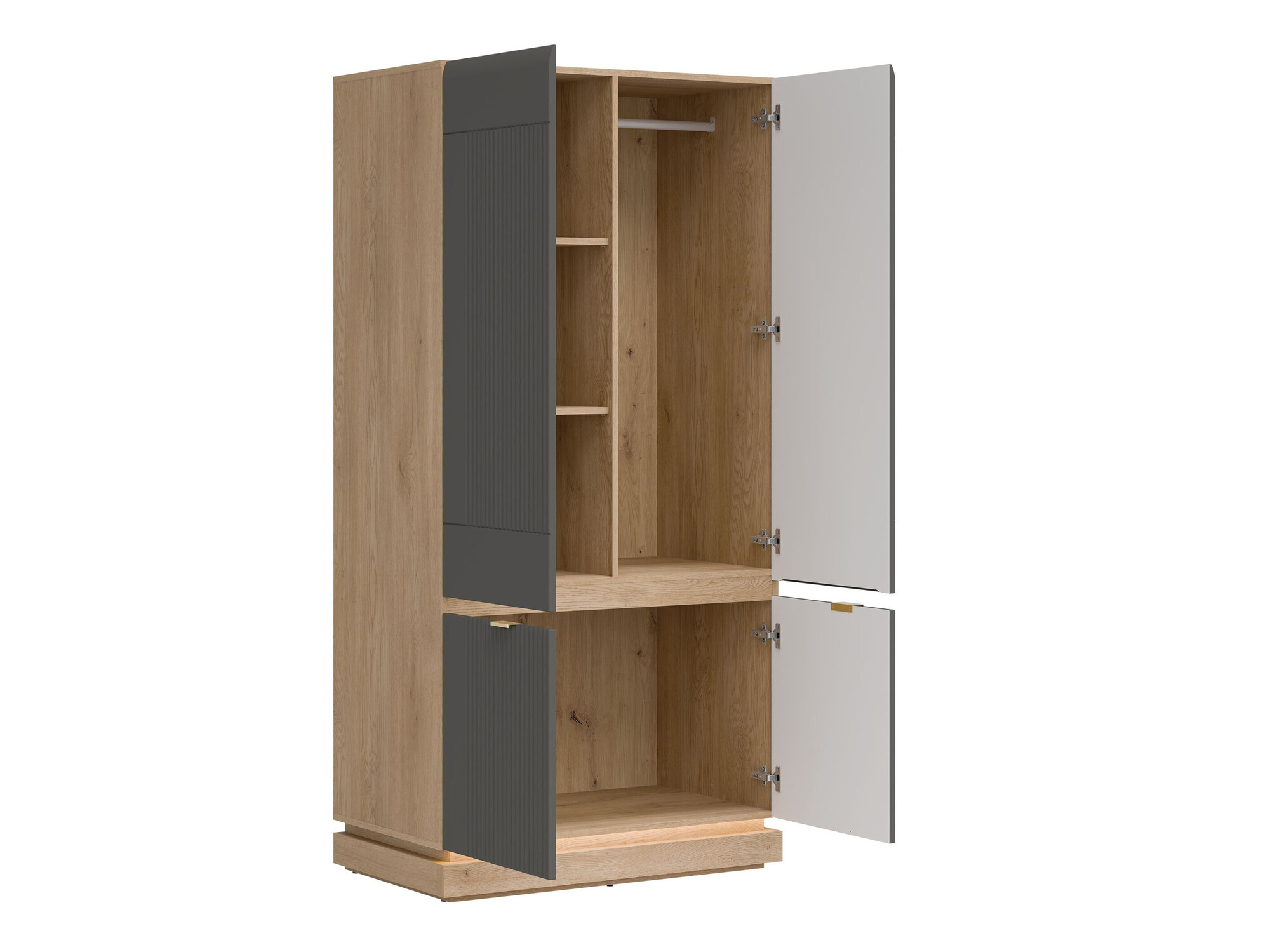 Ensemble de chambre Teselbu 117 (Gris + Chêne)