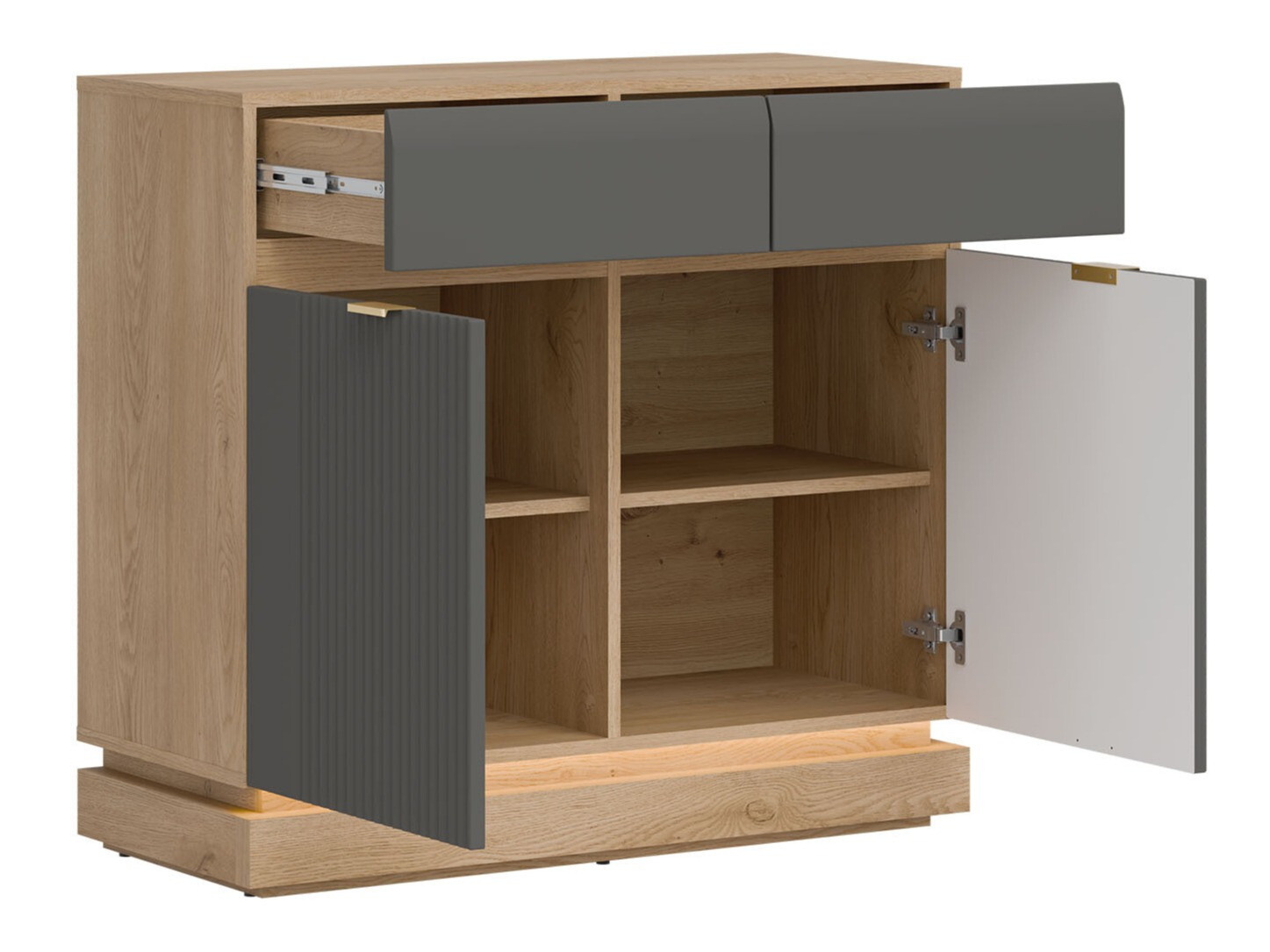 Ensemble de chambre Teselbu 117 (Gris + Chêne)