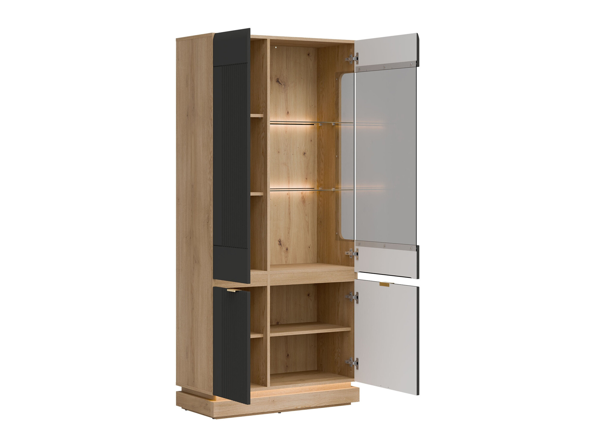 Ensemble de salon Teselbu 116 (Anthracite + Chêne)