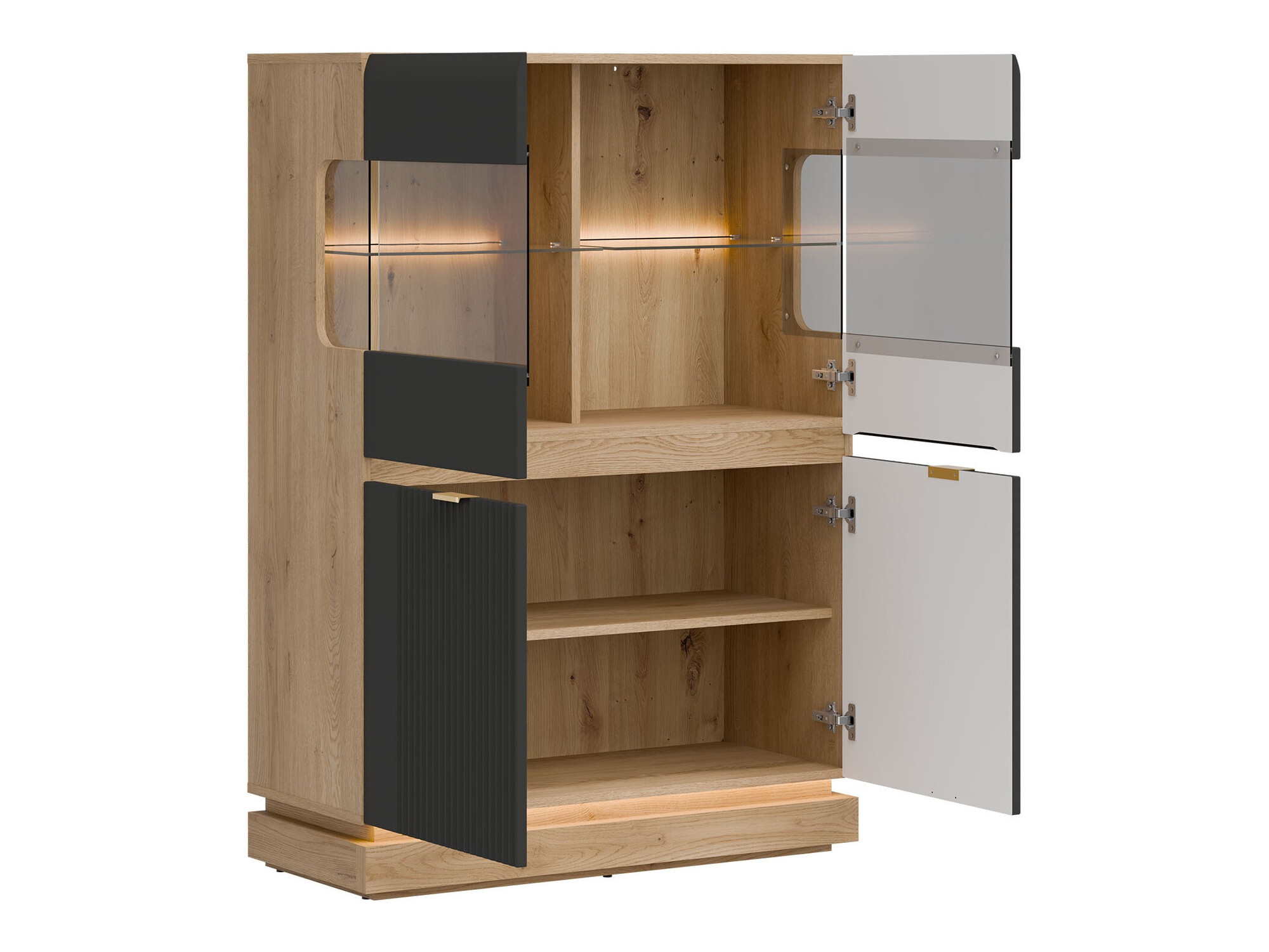 Ensemble de salon Teselbu 116 (Anthracite + Chêne)