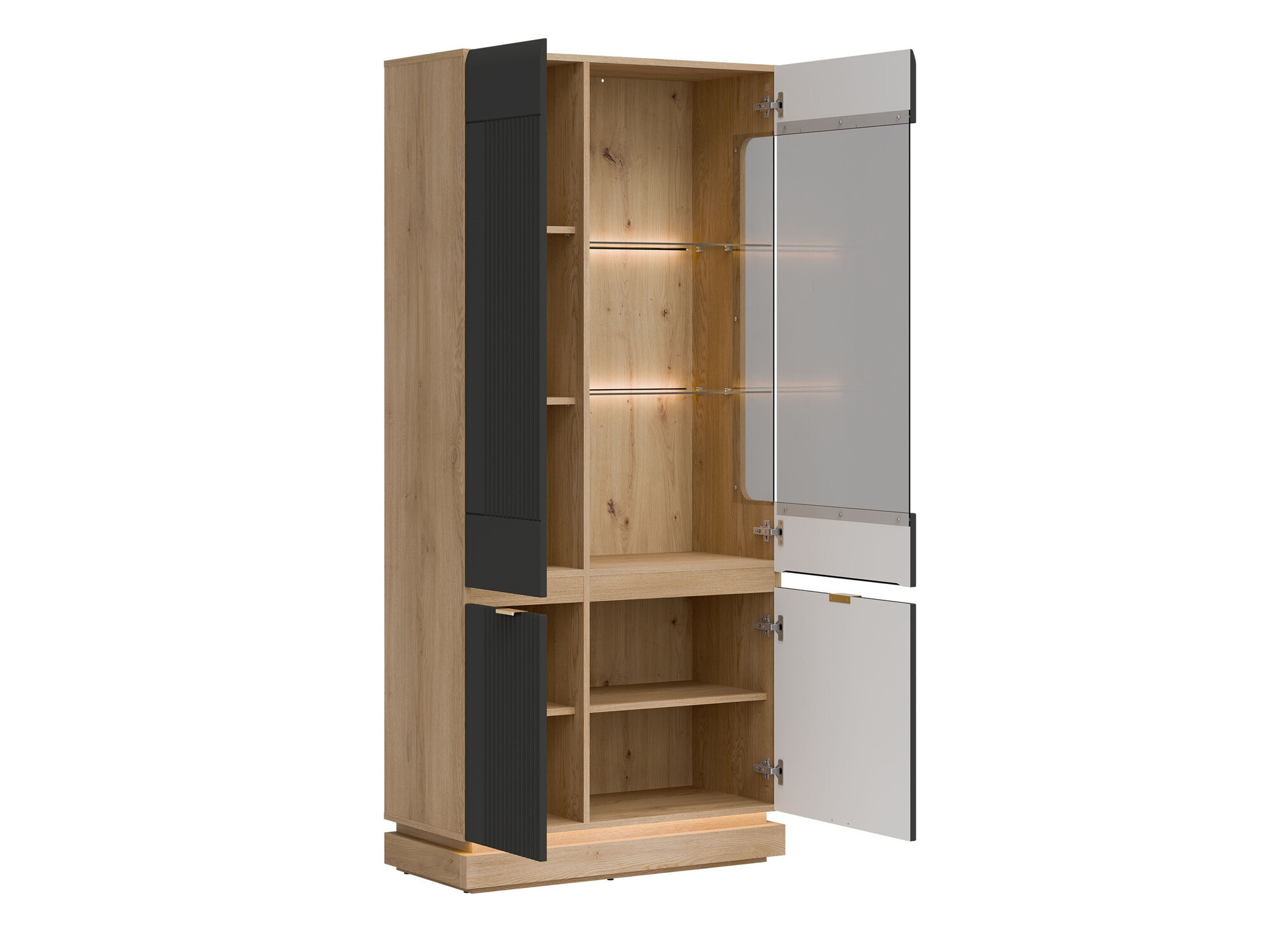 Ensemble de salon Teselbu 116 (Anthracite + Chêne)