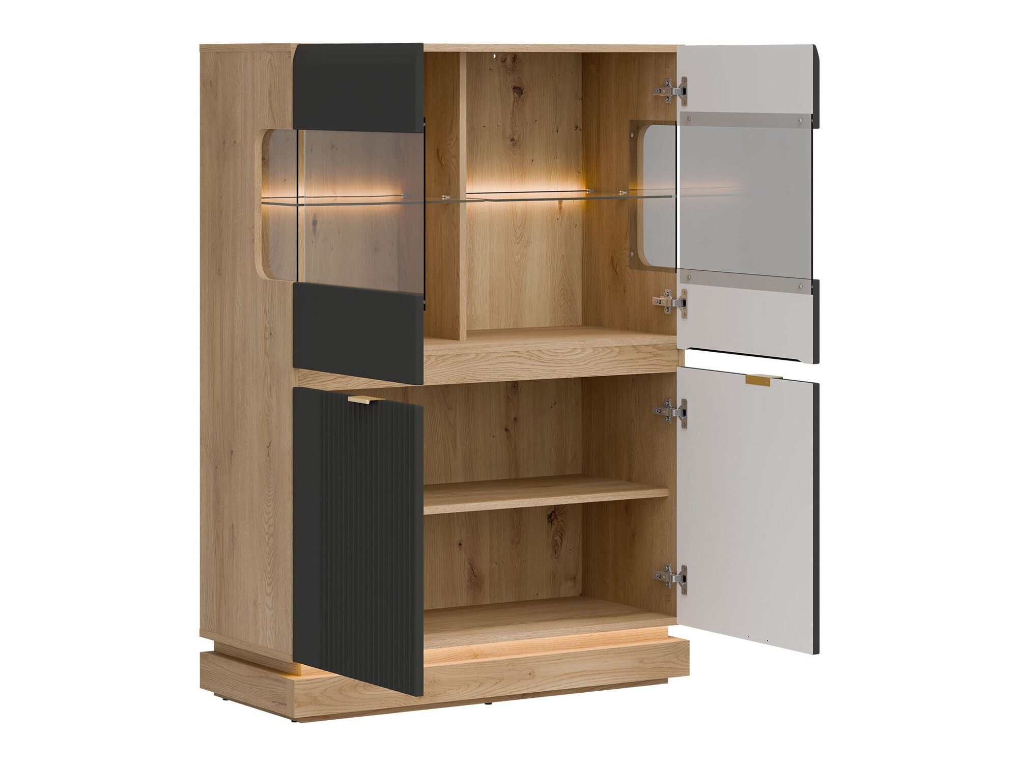 Ensemble de salon Teselbu 116 (Anthracite + Chêne)