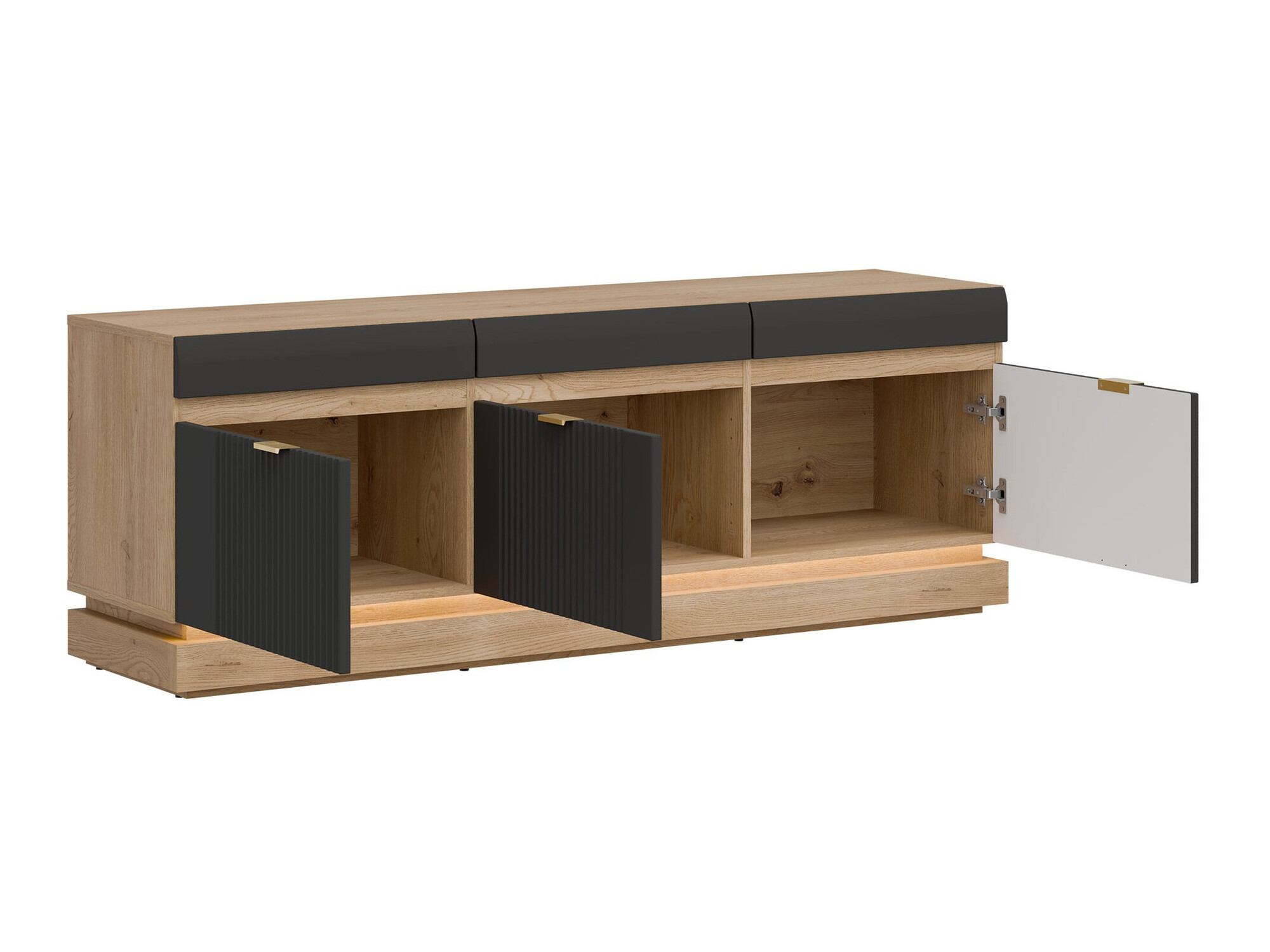 Ensemble de salon Teselbu 116 (Anthracite + Chêne)