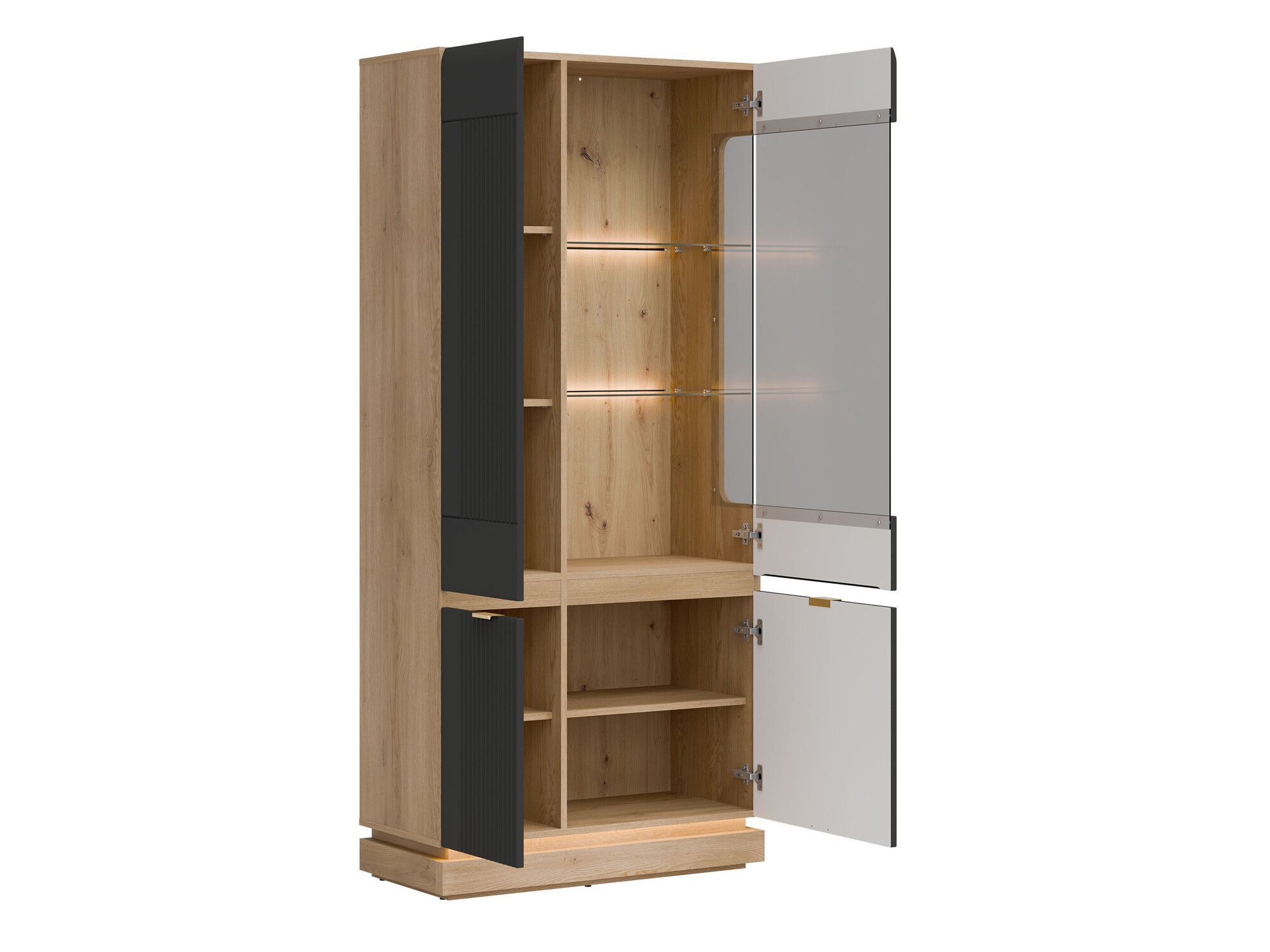 Ensemble de salon Teselbu 116 (Anthracite + Chêne)
