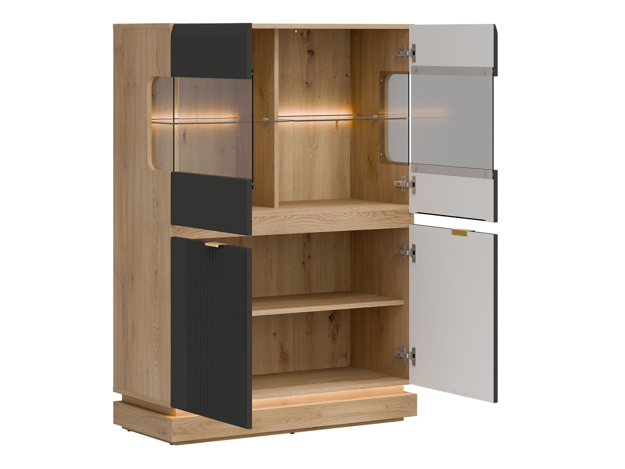 Ensemble de salon Teselbu 116 (Anthracite + Chêne)