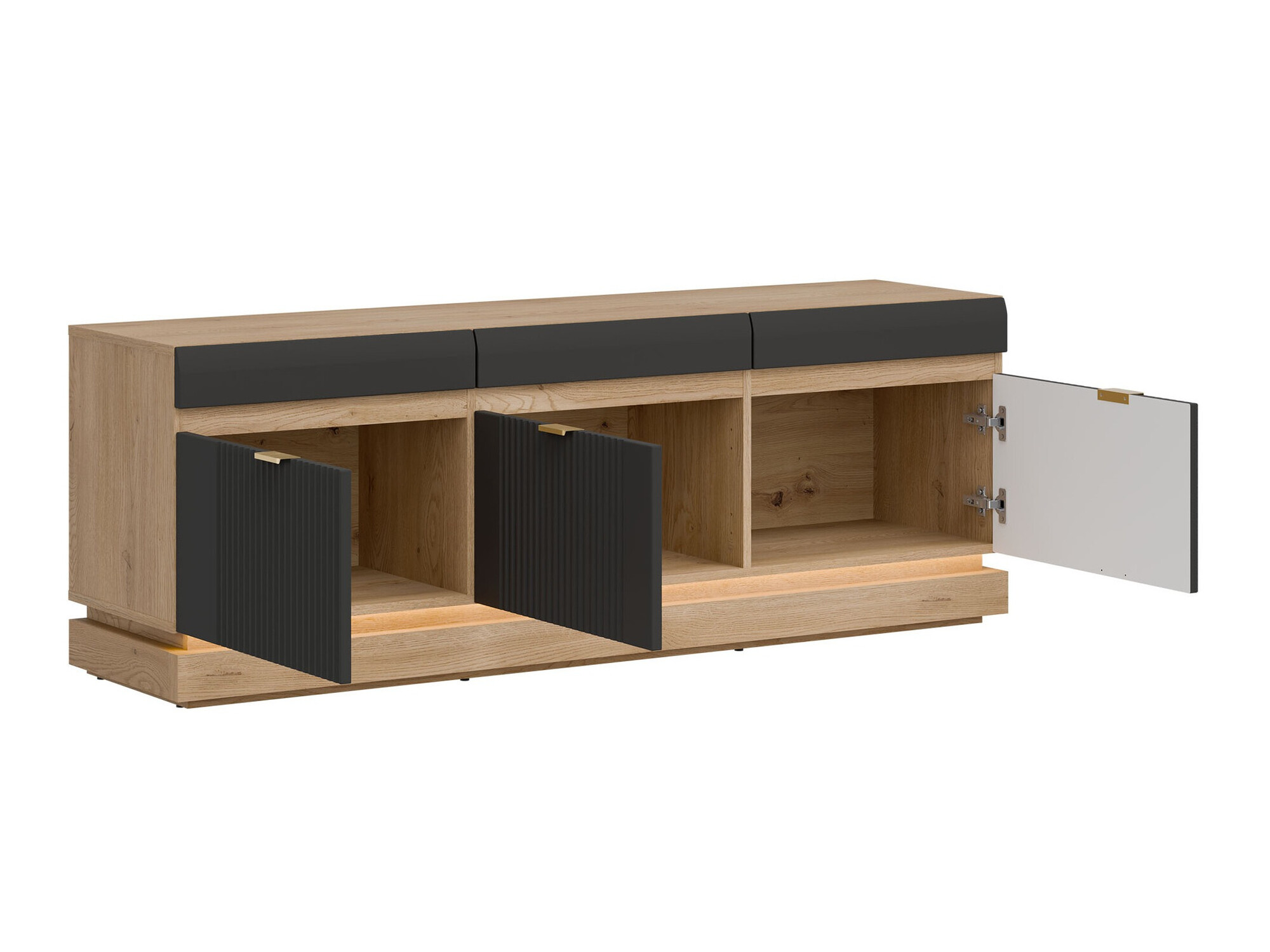 Ensemble de salon Teselbu 116 (Anthracite + Chêne)