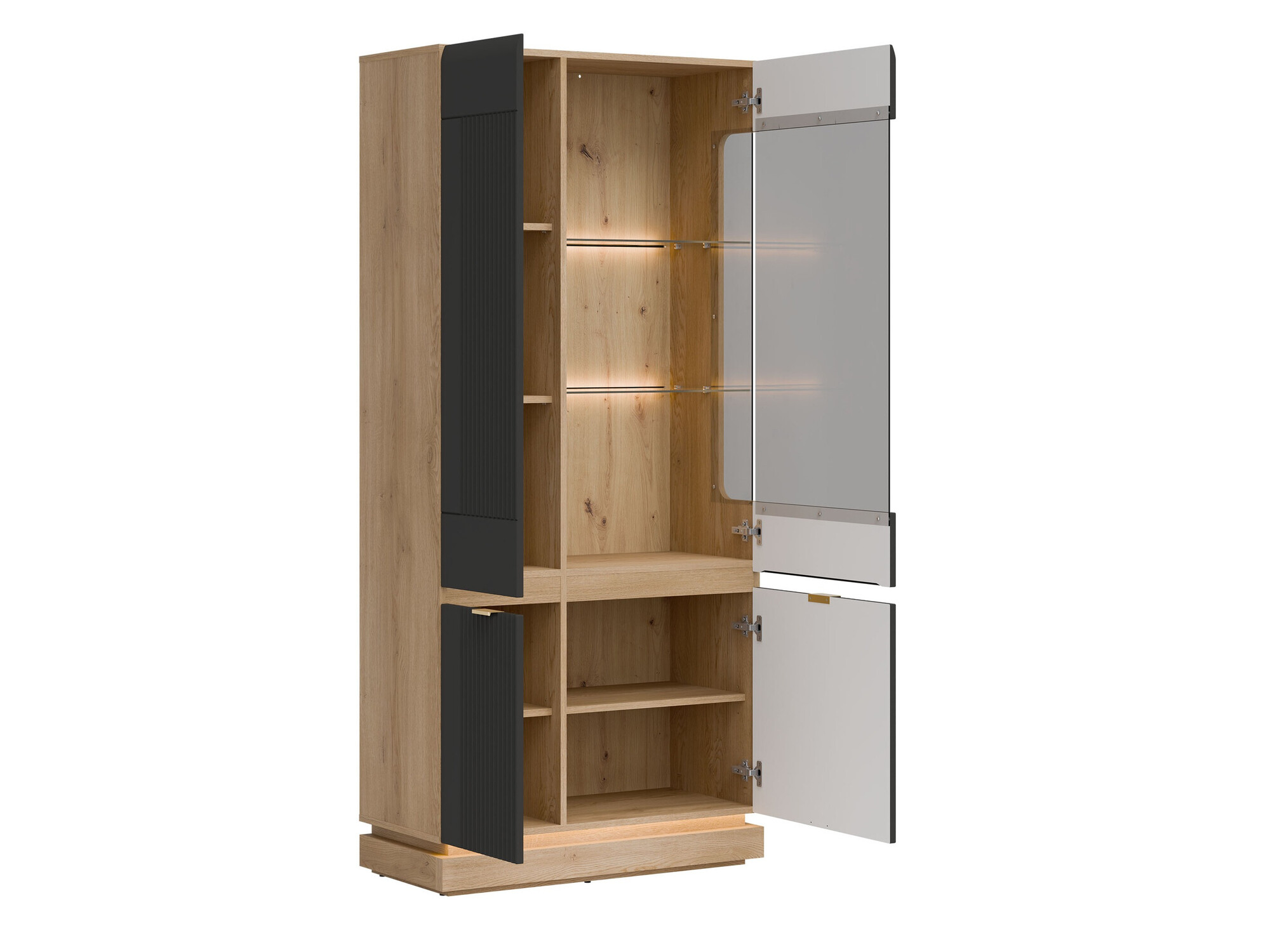 Ensemble de salon Teselbu 116 (Anthracite + Chêne)