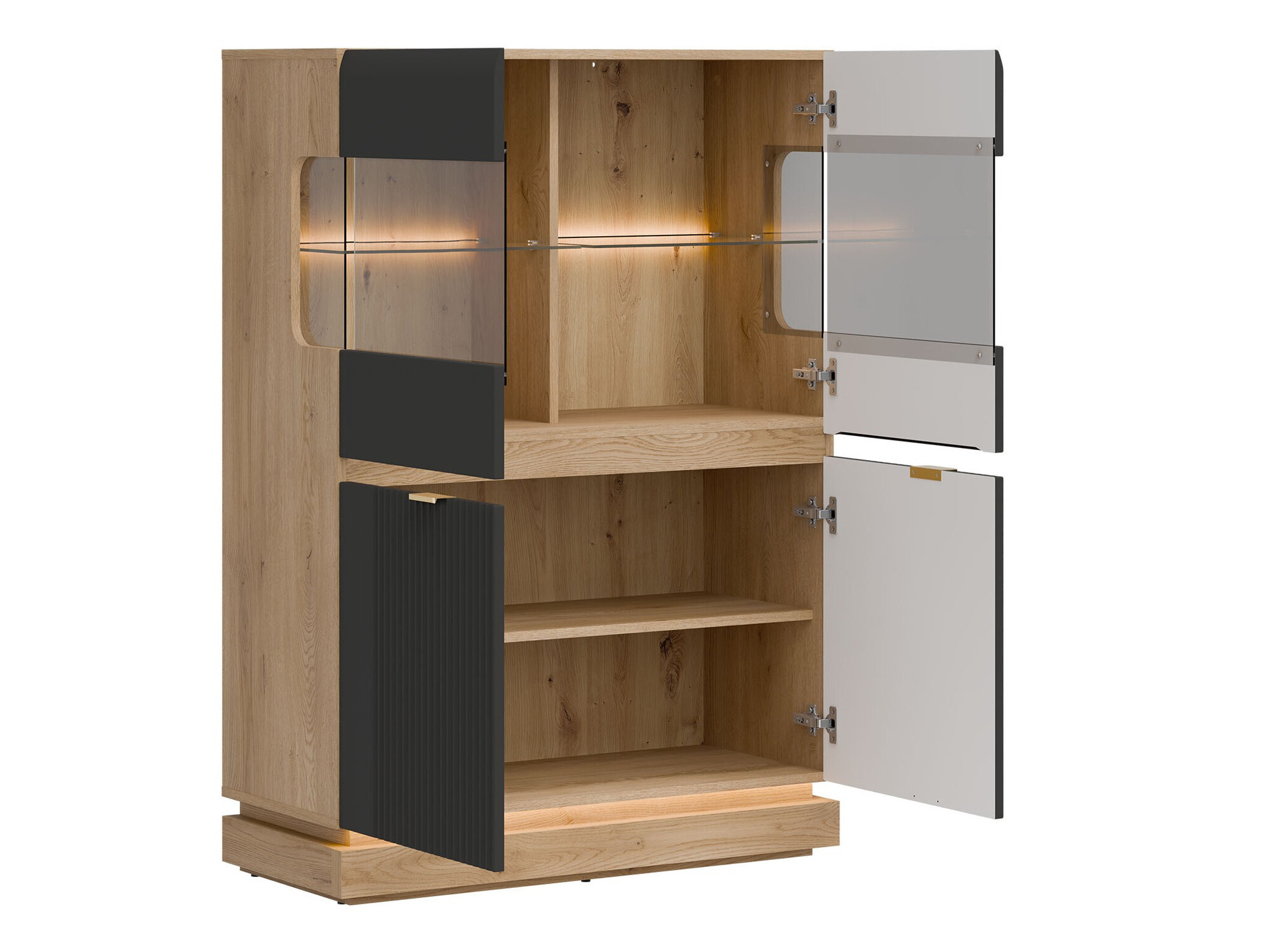 Ensemble de salon Teselbu 116 (Anthracite + Chêne)