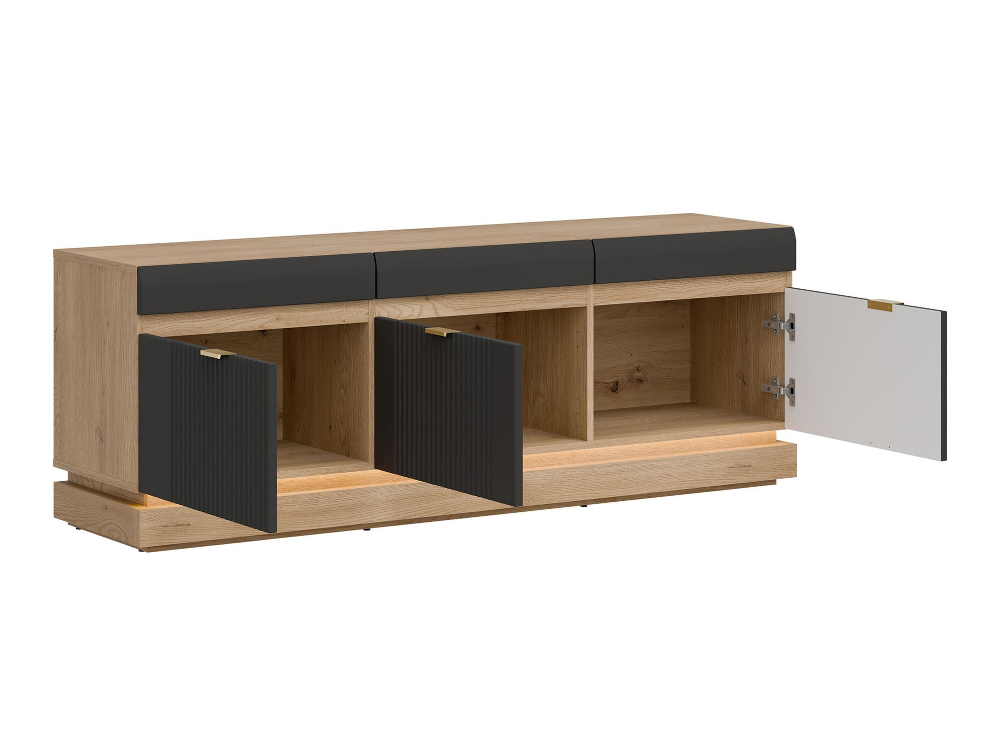 Ensemble de salon Teselbu 116 (Anthracite + Chêne)
