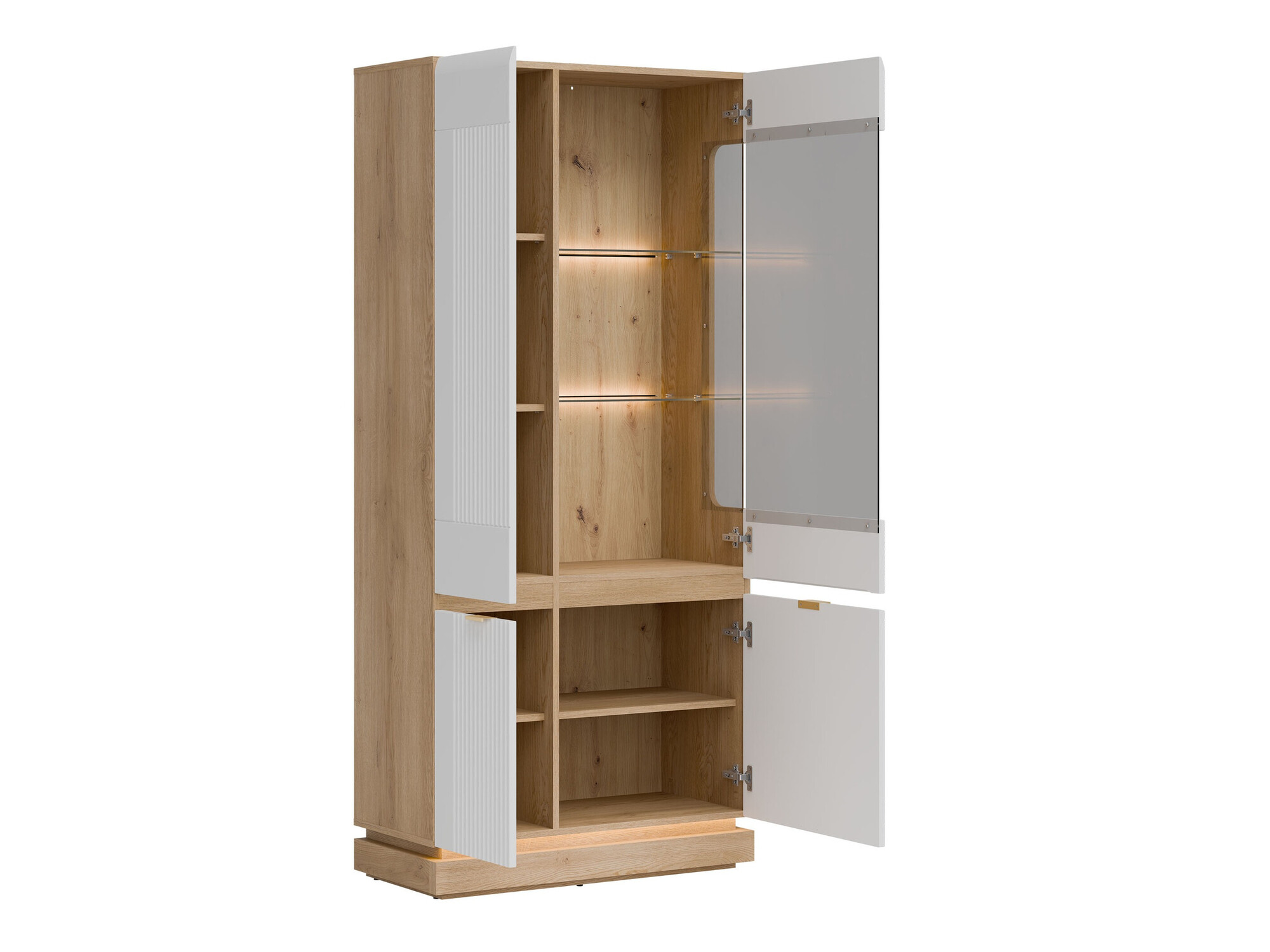 Ensemble de salon Teselbu 116 (Blanc + Chêne)