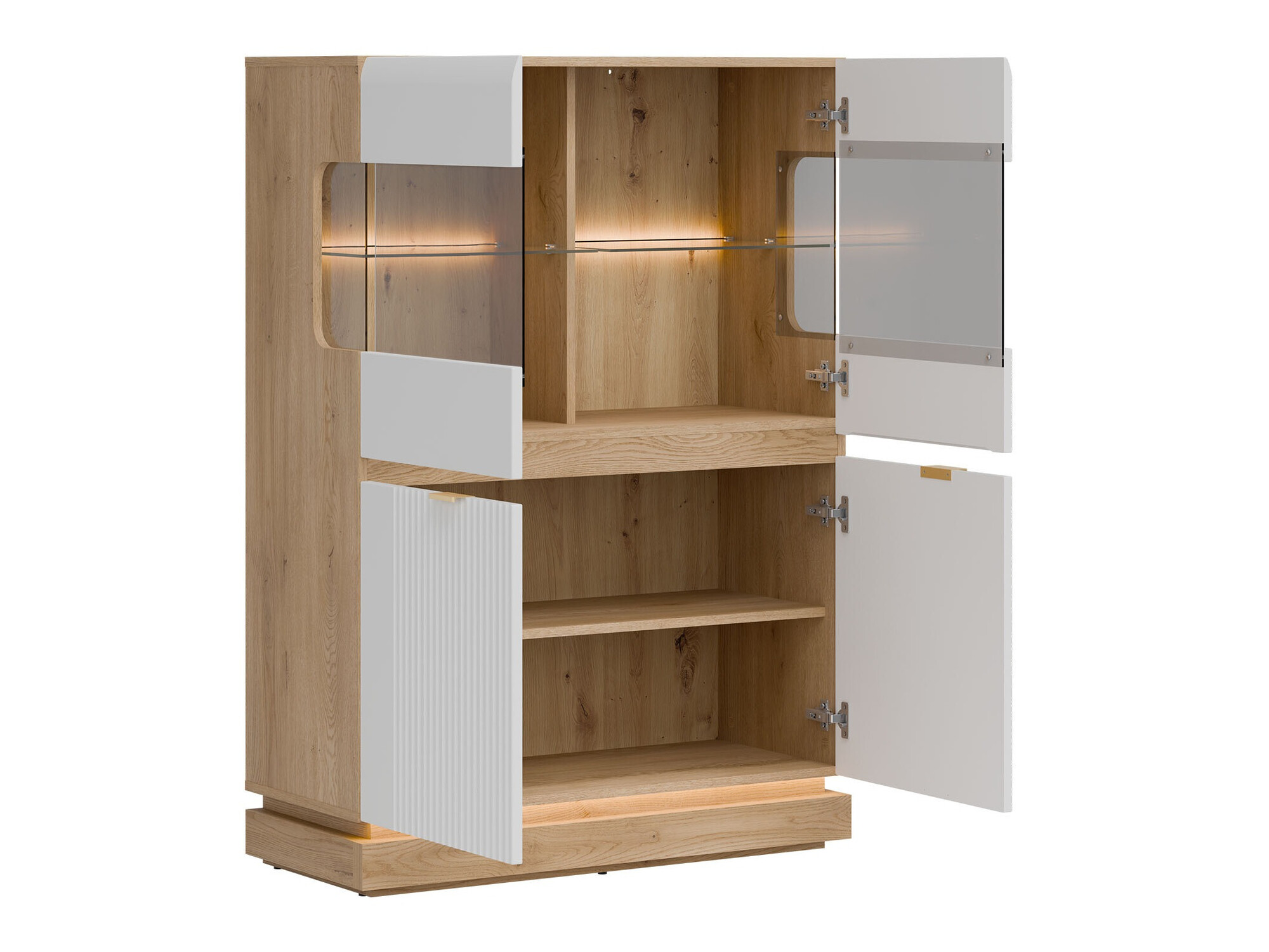 Ensemble de salon Teselbu 116 (Blanc + Chêne)