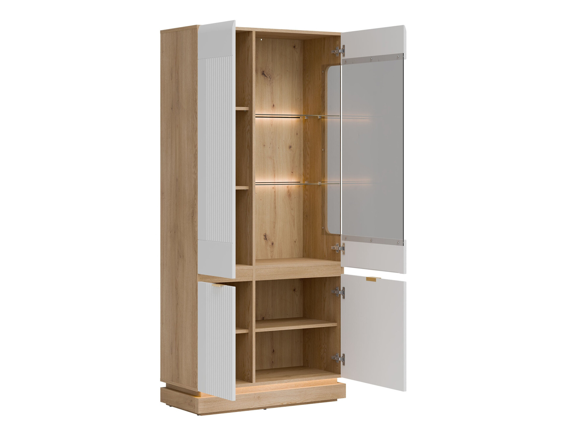 Ensemble de salon Teselbu 116 (Blanc + Chêne)
