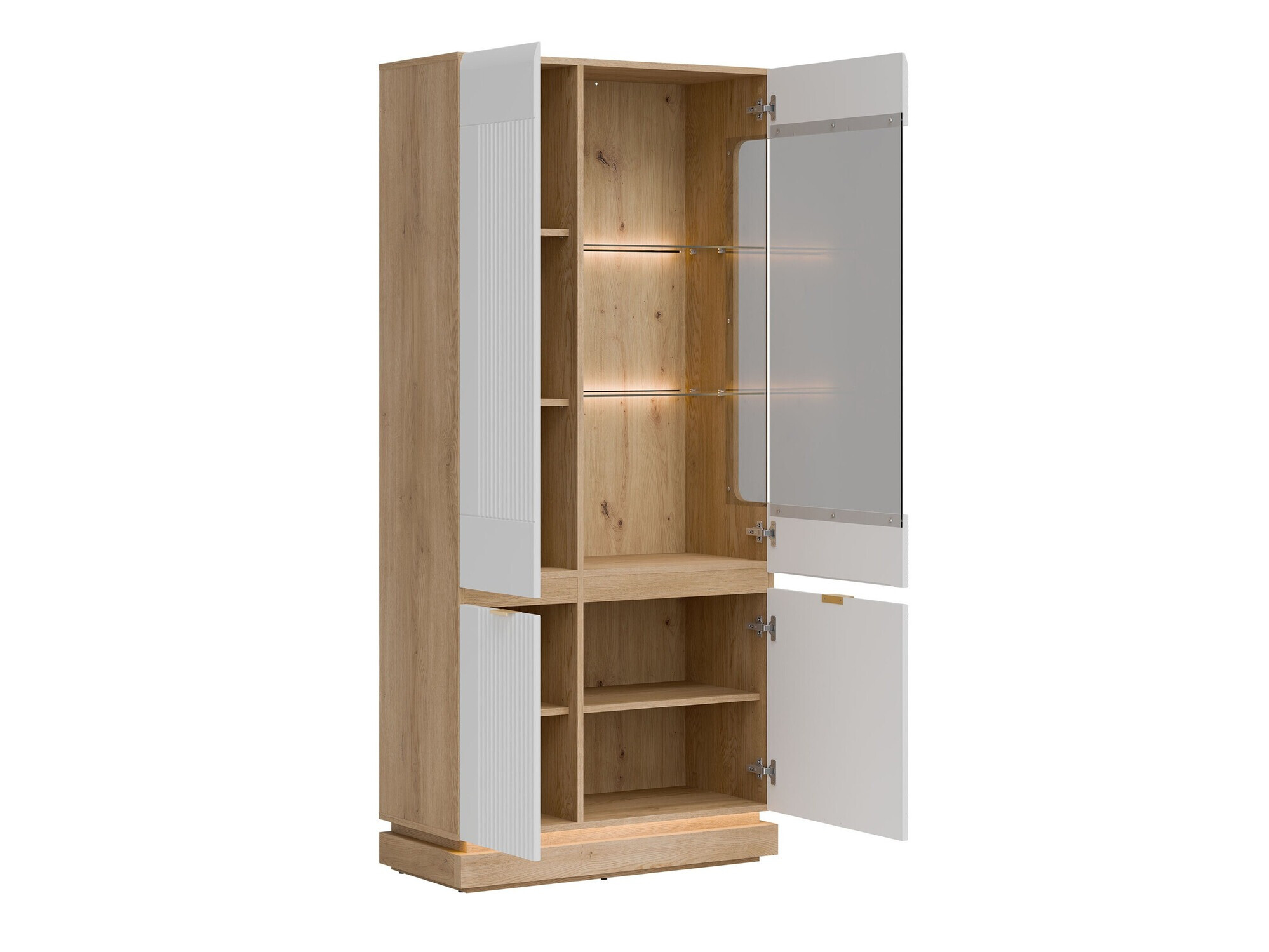 Ensemble de salon Teselbu 116 (Blanc + Chêne)