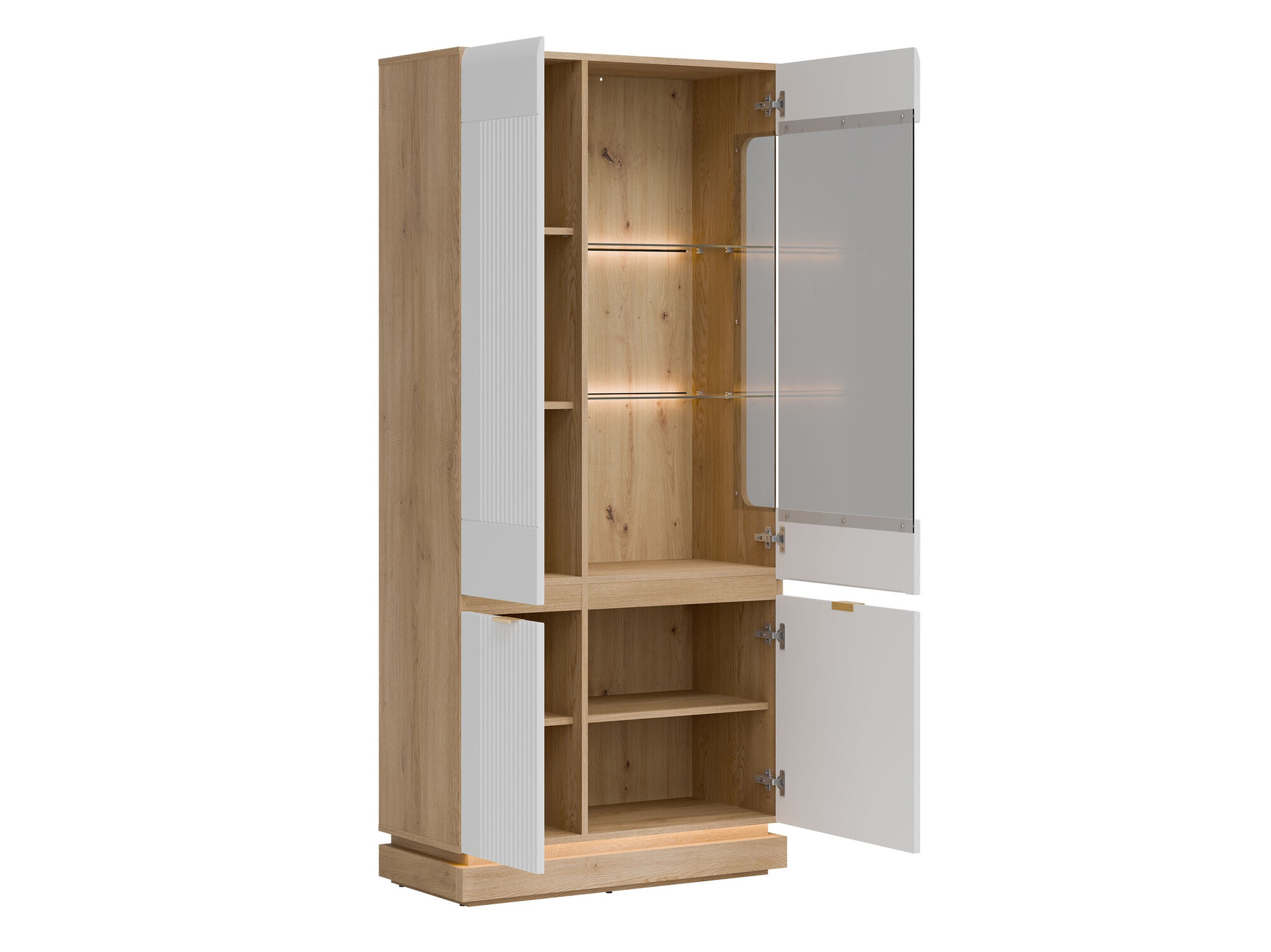 Ensemble de salon Teselbu 116 (Blanc + Chêne)