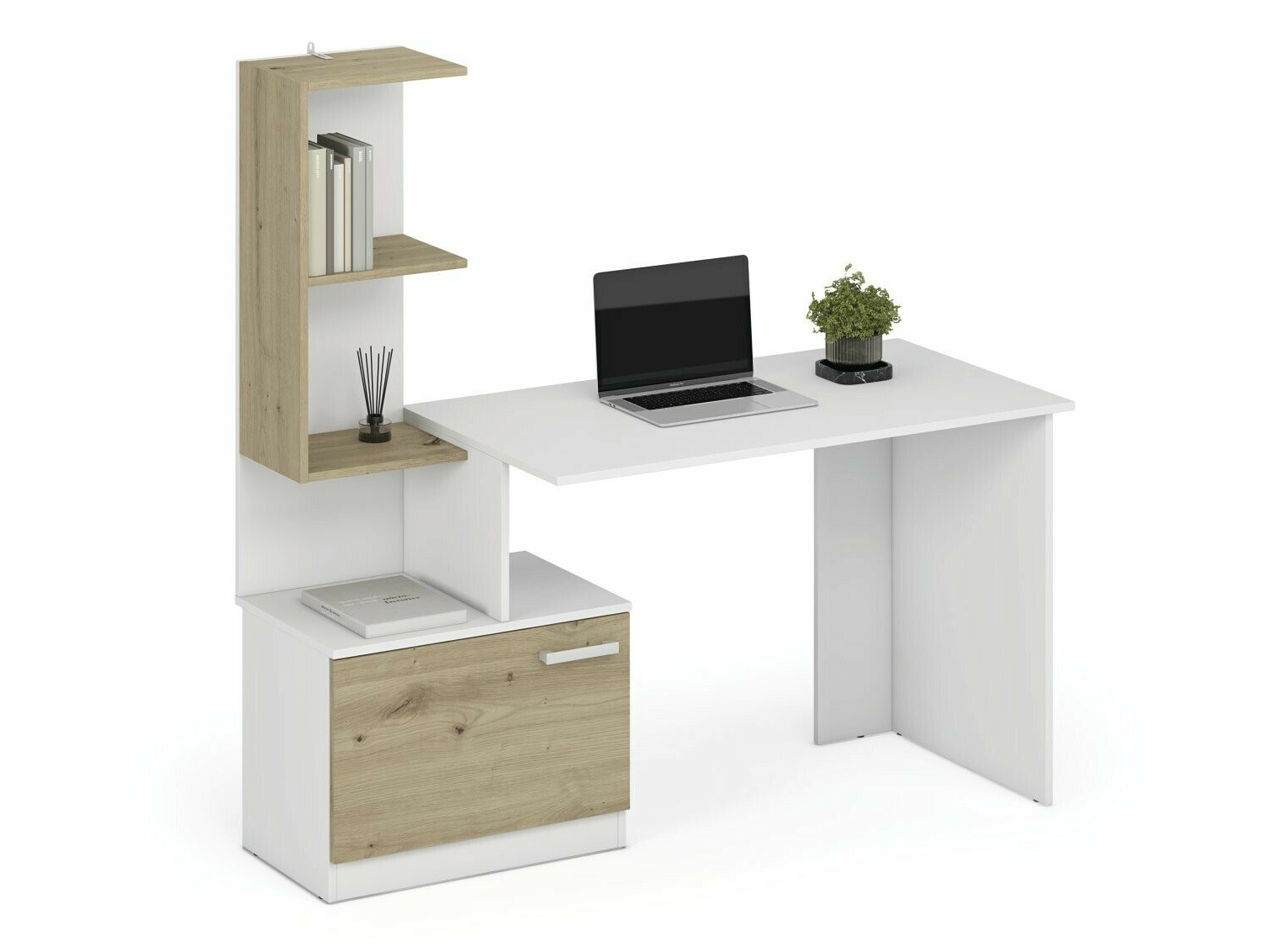 Bureau Houston 1948 (Blanc + Chêne Artisan)