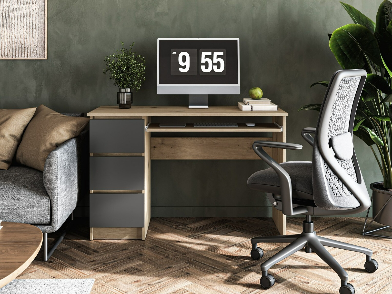 Bureau Houston 1949 (Graphite + Chêne Artisan)