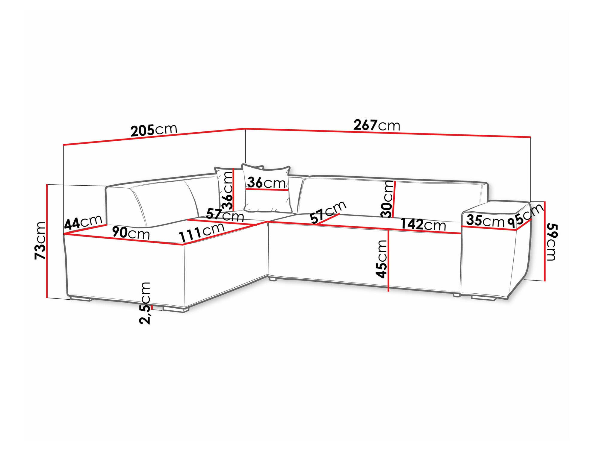 Canapé d'angle Comfivo 289 (Coral 45)