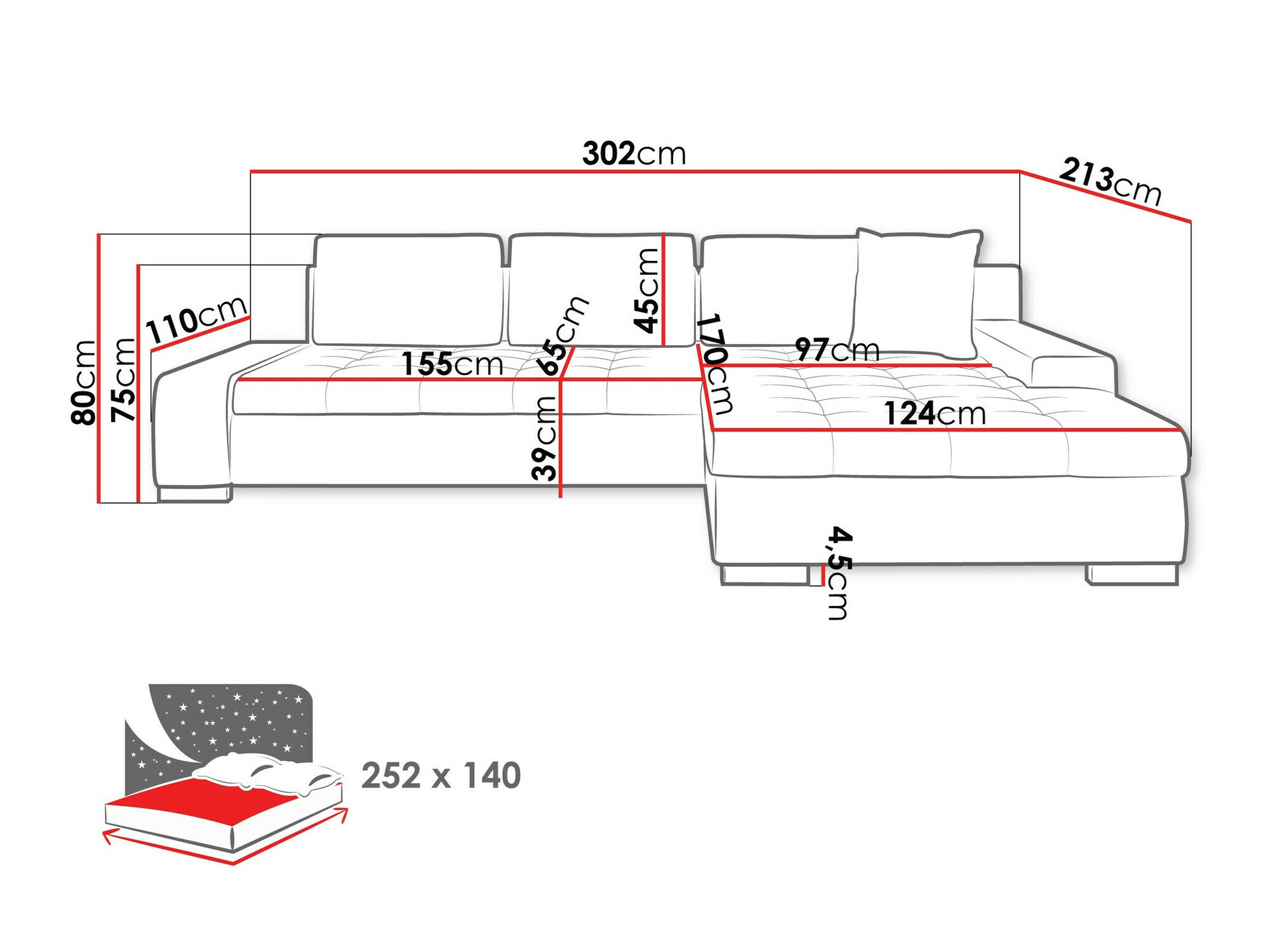 Canapé d'angle Comfivo Nitor II (Coral 70)