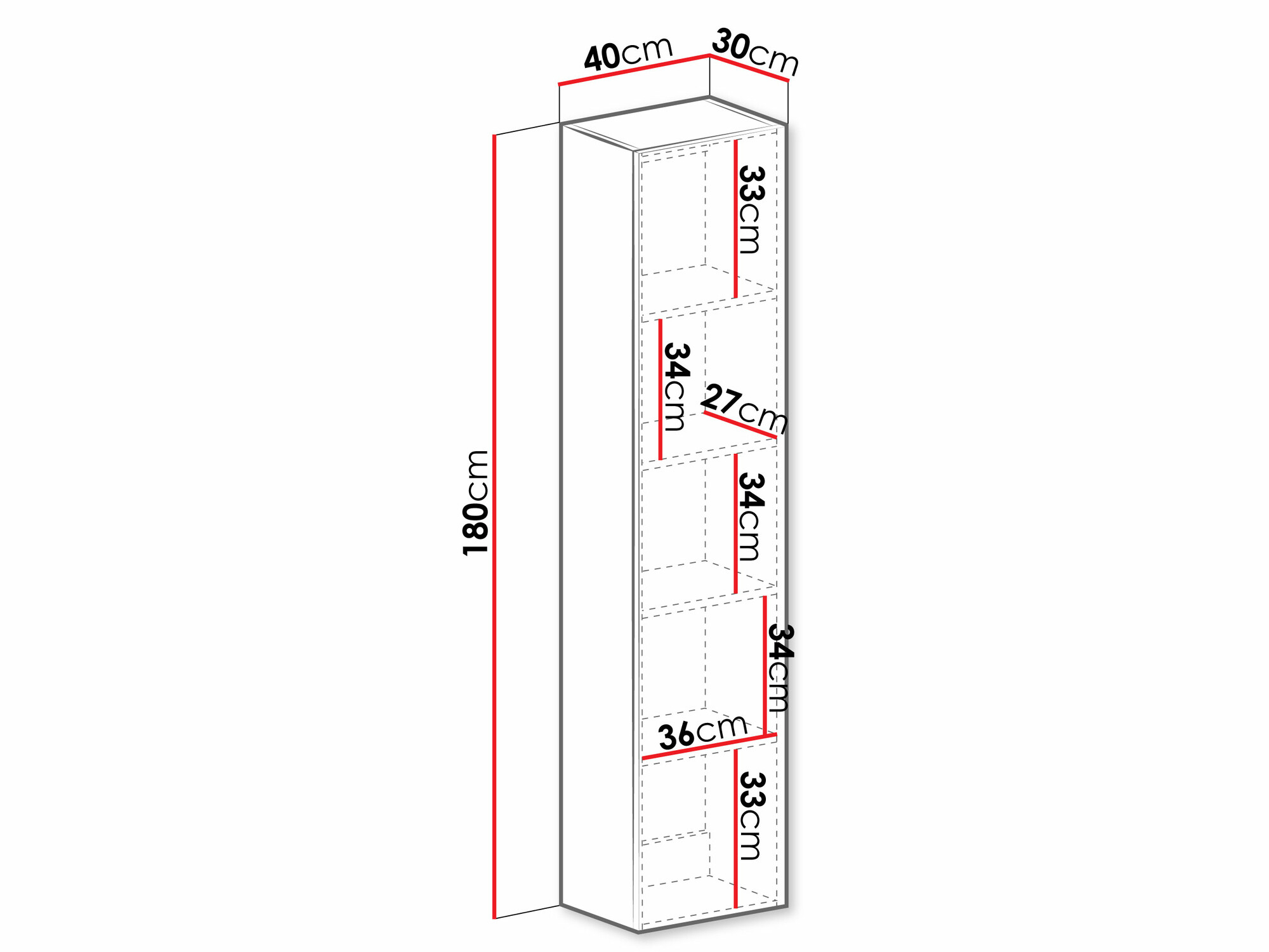Étagère murale Vilrin II (Blanc + Blanc brillant)