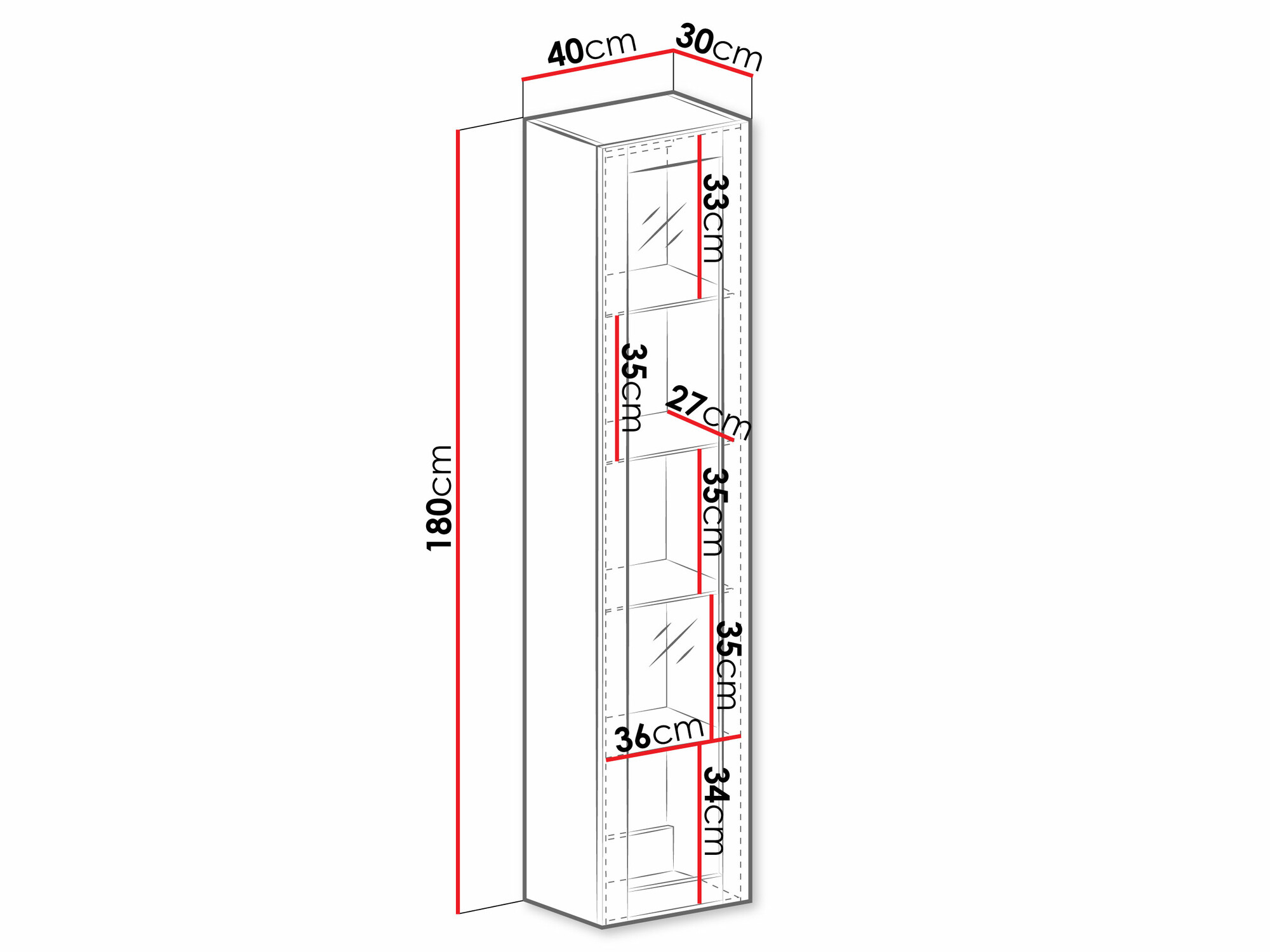 Étagère murale Vilrin IV (Blanc + Blanc brillant)