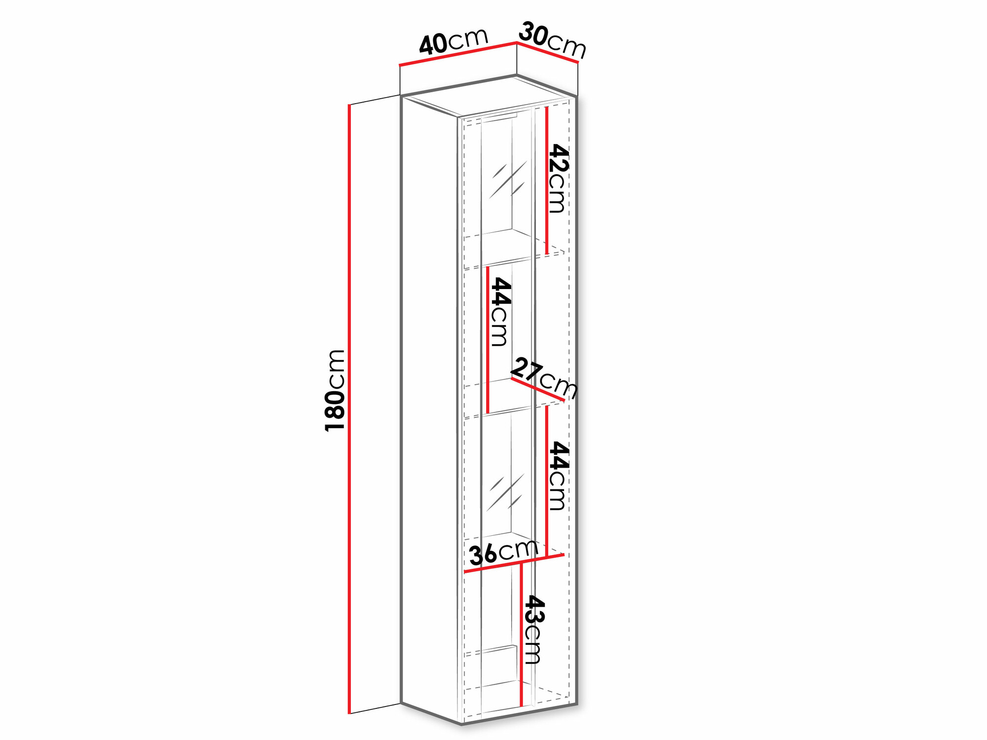Étagère murale Vilrin V (Blanc + Blanc brillant)