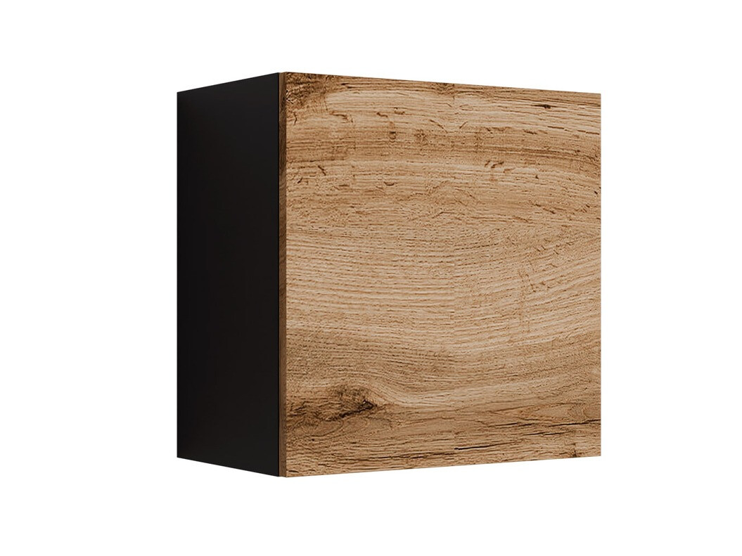 Armoire murale Vilrin I (Noir + Chêne wotan)
