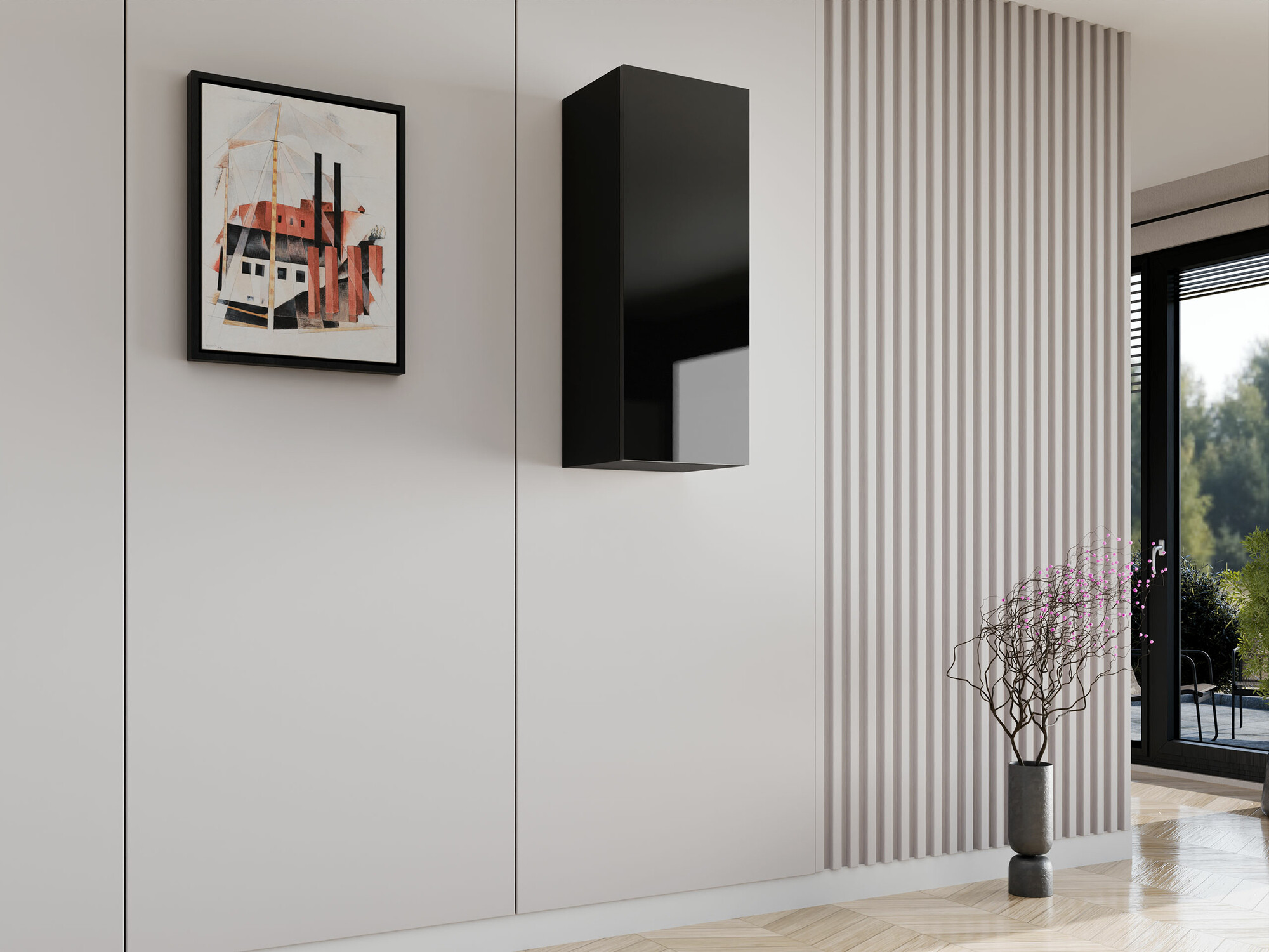Armoire murale Vilrin VI (Noir + Noir brillant)