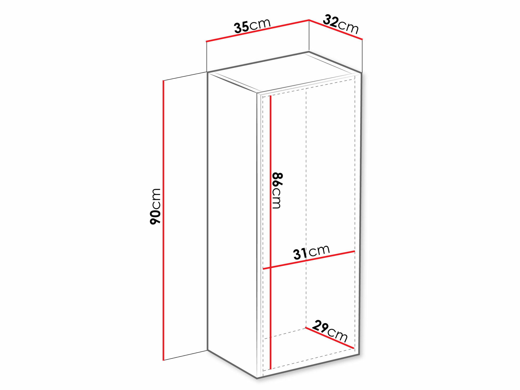 Armoire murale Vilrin VI (Noir + Noir brillant)